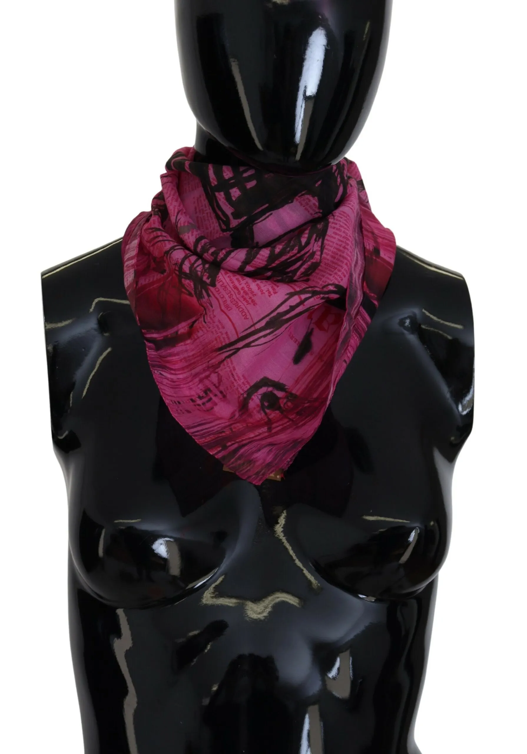 John Galliano Women's Elegant Pink Square Scarf