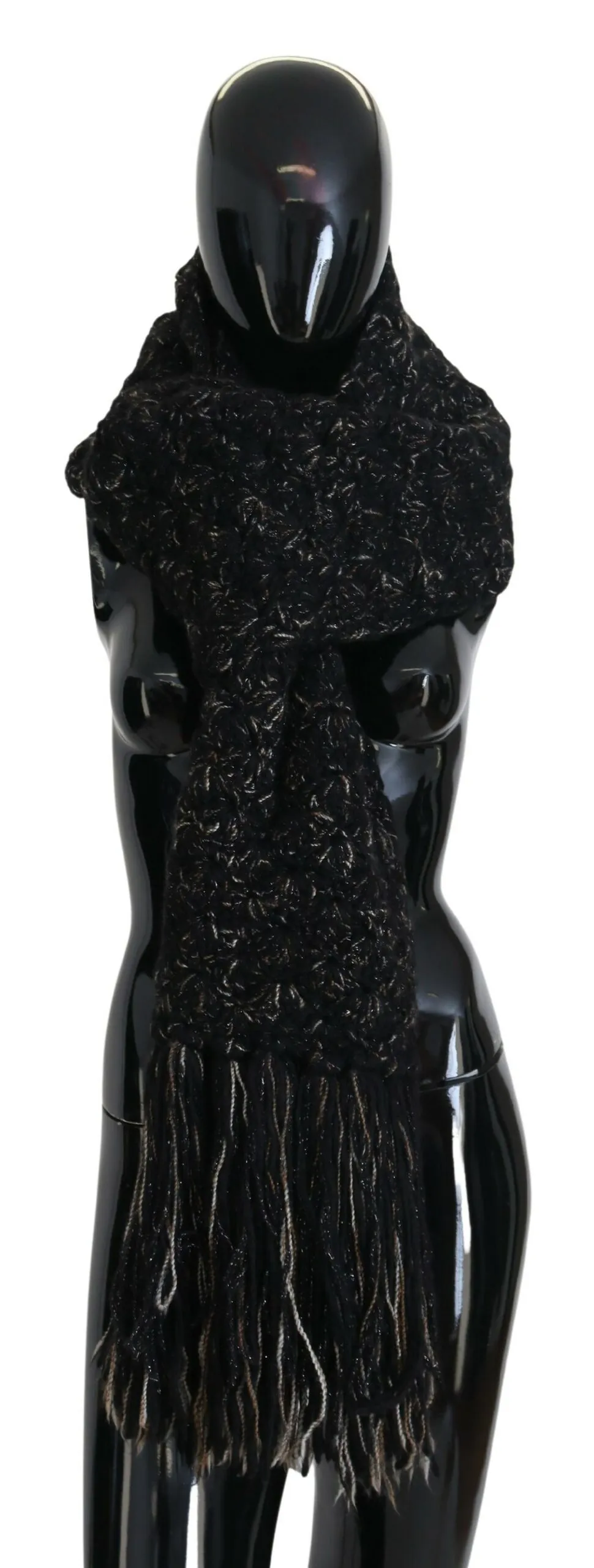 Dolce & Gabbana Women's Elegant Virgin Wool Blend Black Scarf