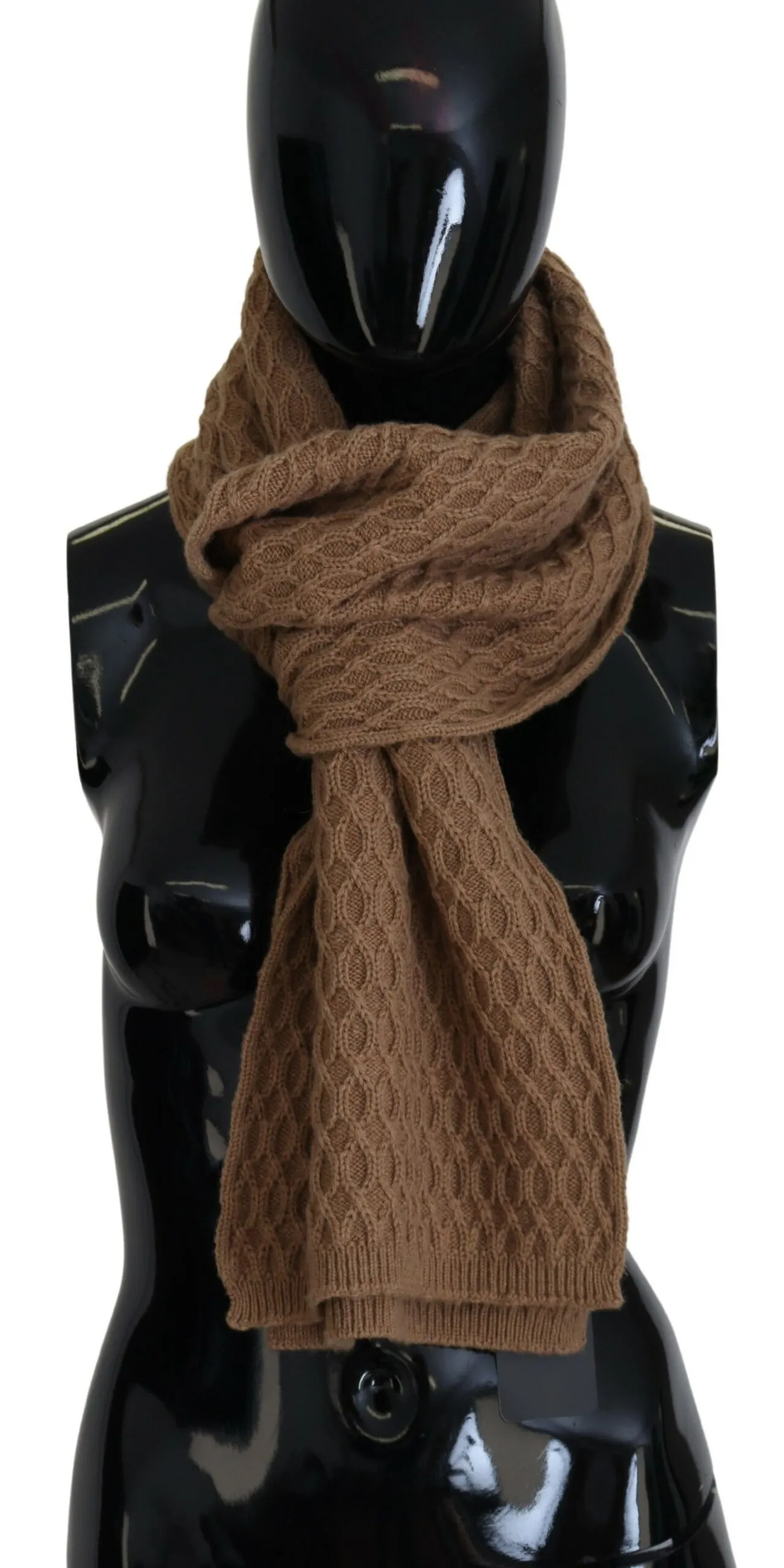 Dolce & Gabbana Women's Elegant Dark Brown Knitted Scarf