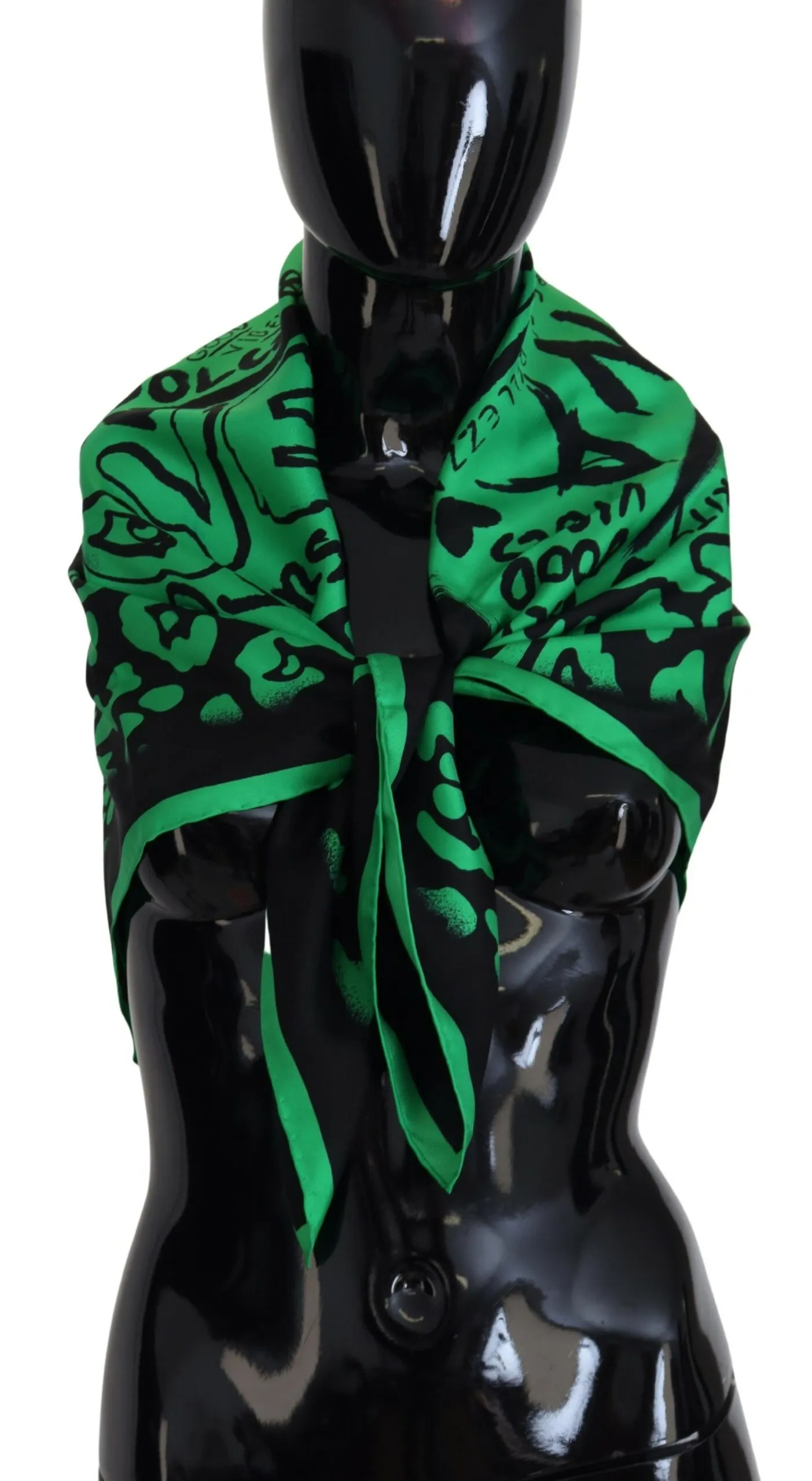 Dolce & Gabbana Women's Elegant Silk Square Scarf in Lush Green