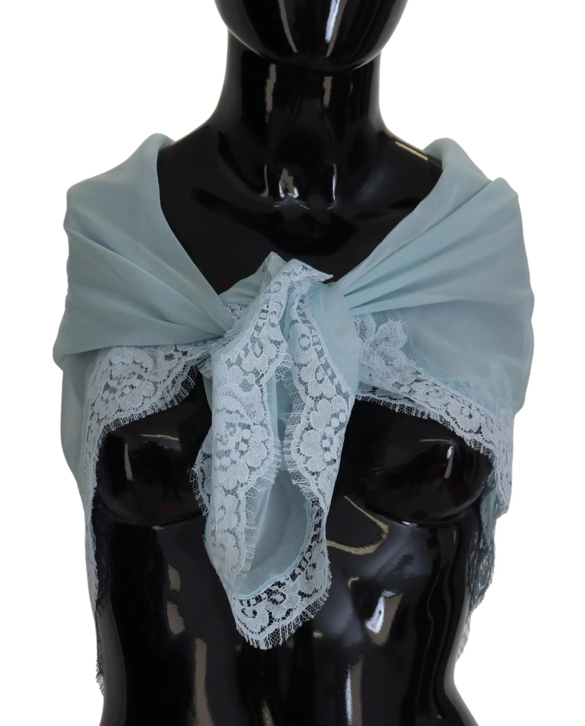 Dolce & Gabbana Women's Elegant Silk Square Scarf in Light Blue