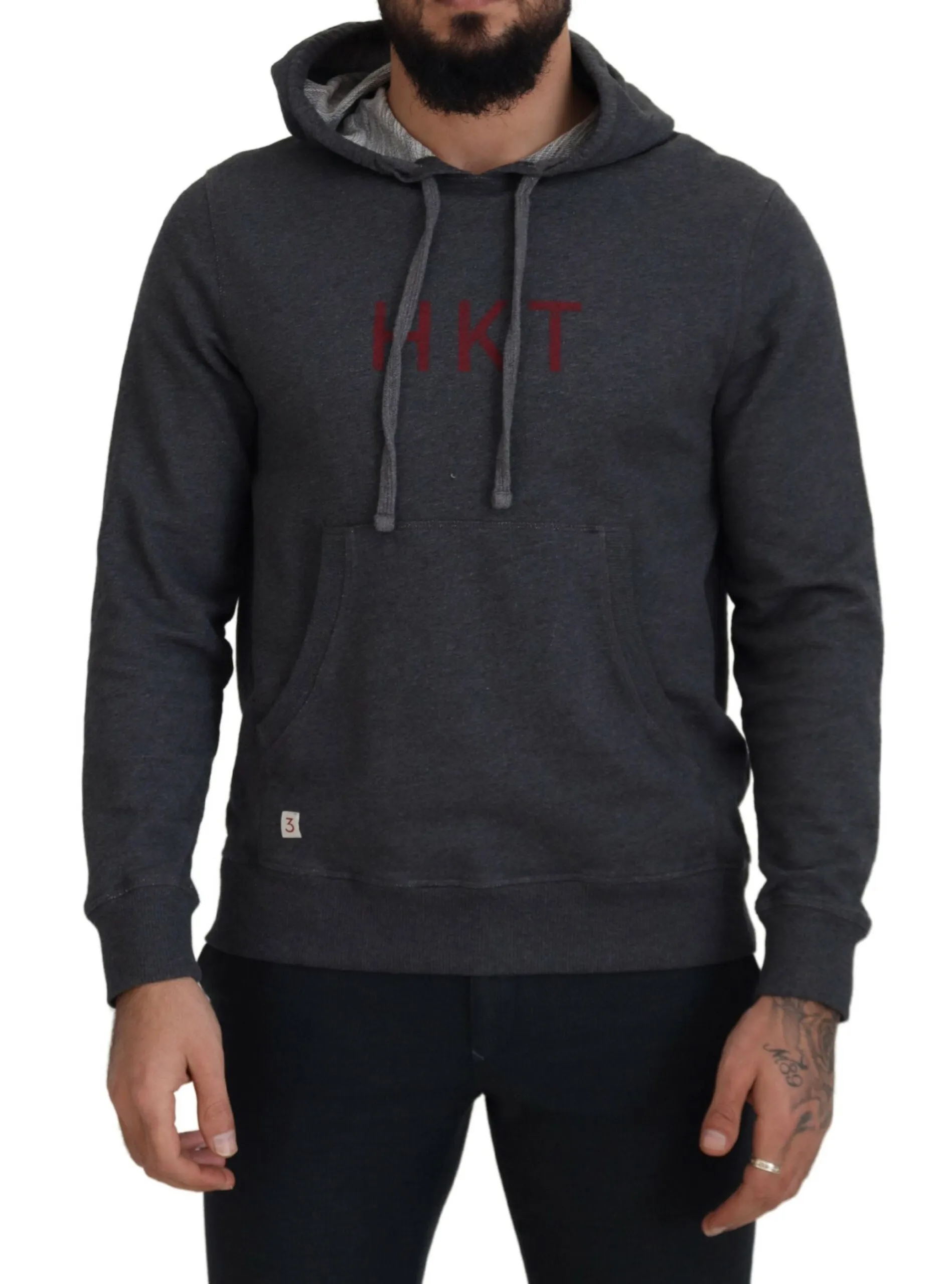 Hackett Men's Elegant Gray Cotton Hooded Pullover Sweater