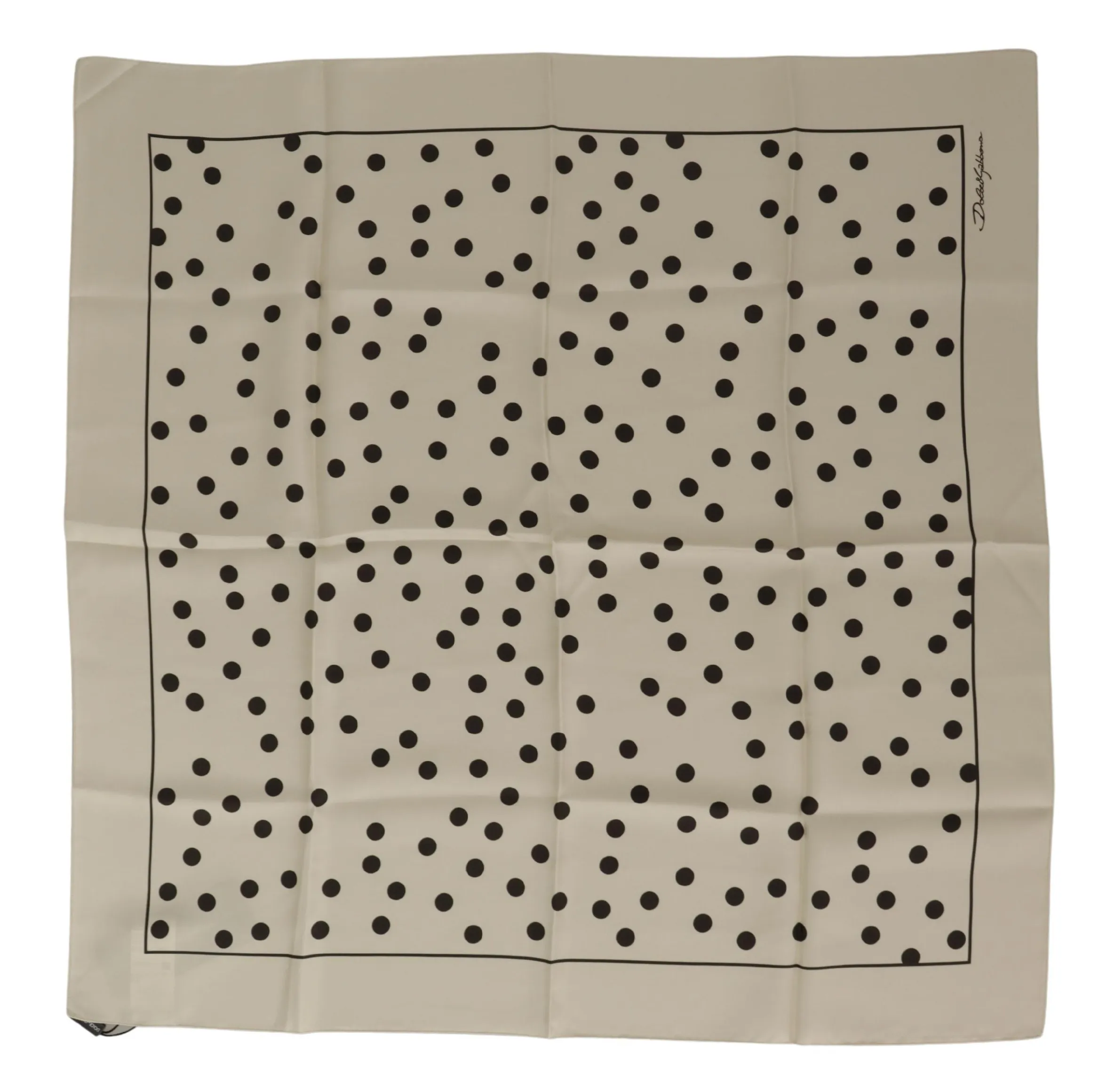 Dolce & Gabbana Men's Elegant Polka Dot Silk Square Scarf
