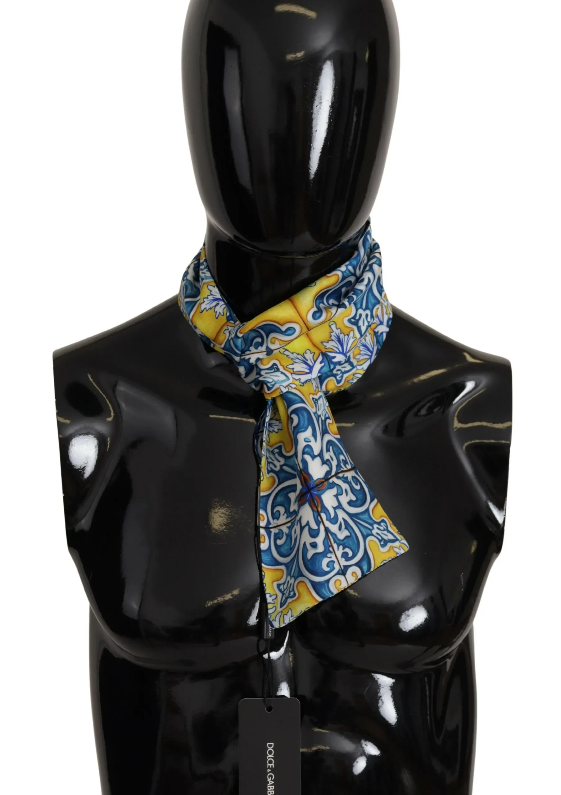 Dolce & Gabbana Men's Elegant Majolica Print Silk Scarf