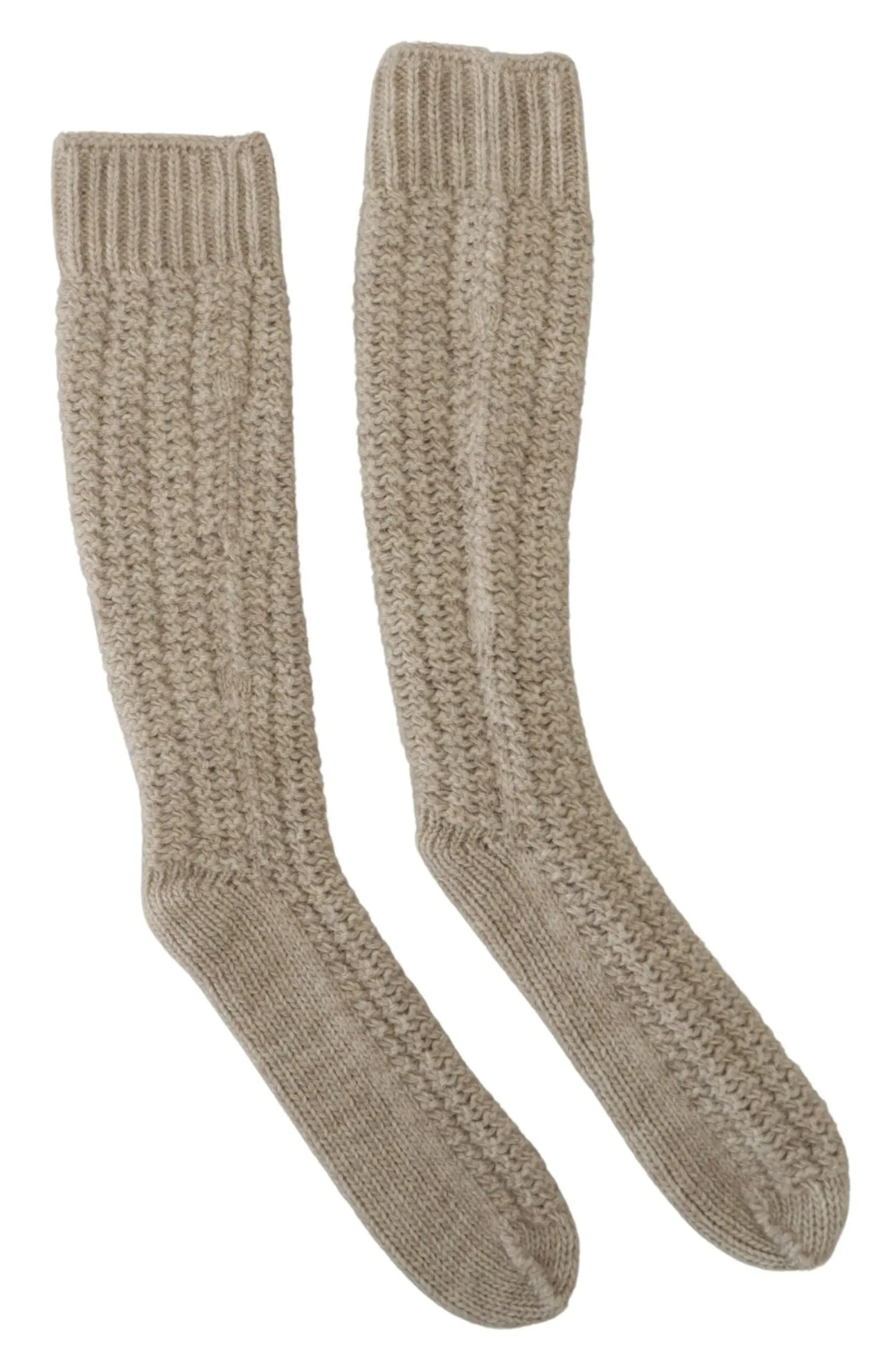 Dolce & Gabbana Women's Chic Beige Wool Blend Over-the-Calf Socks