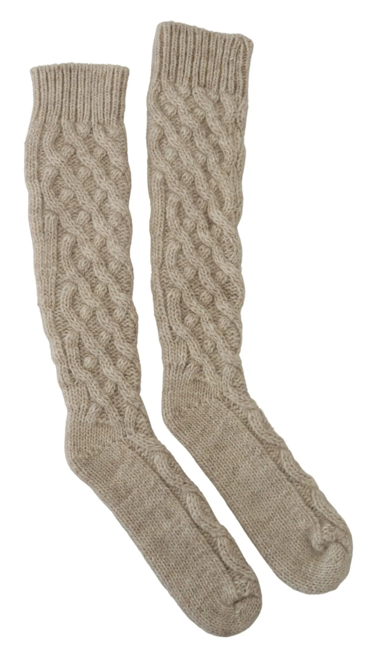 Dolce & Gabbana Women's Beige Wool-Alpaca Blend Knit Socks