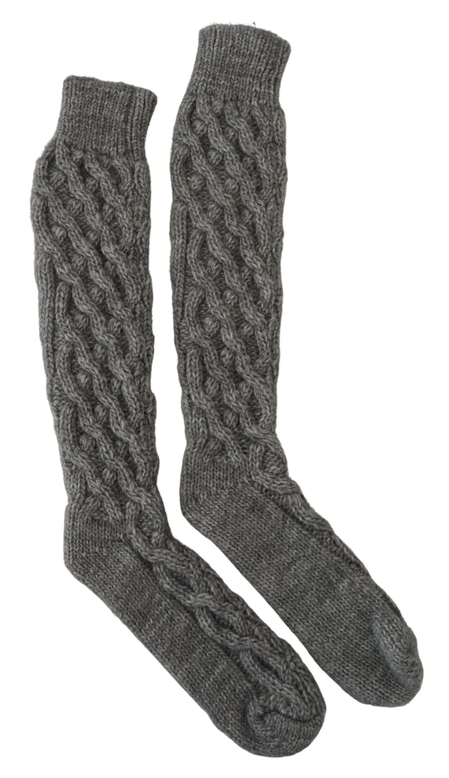 Dolce & Gabbana Women's Chic Grey Wool Blend Calf Socks