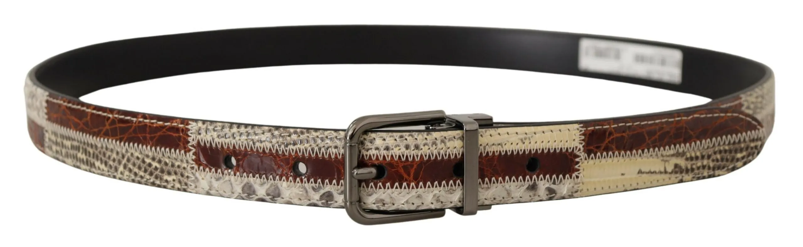 Dolce & Gabbana Men's Multicolor Patchwork Snakeskin Belt