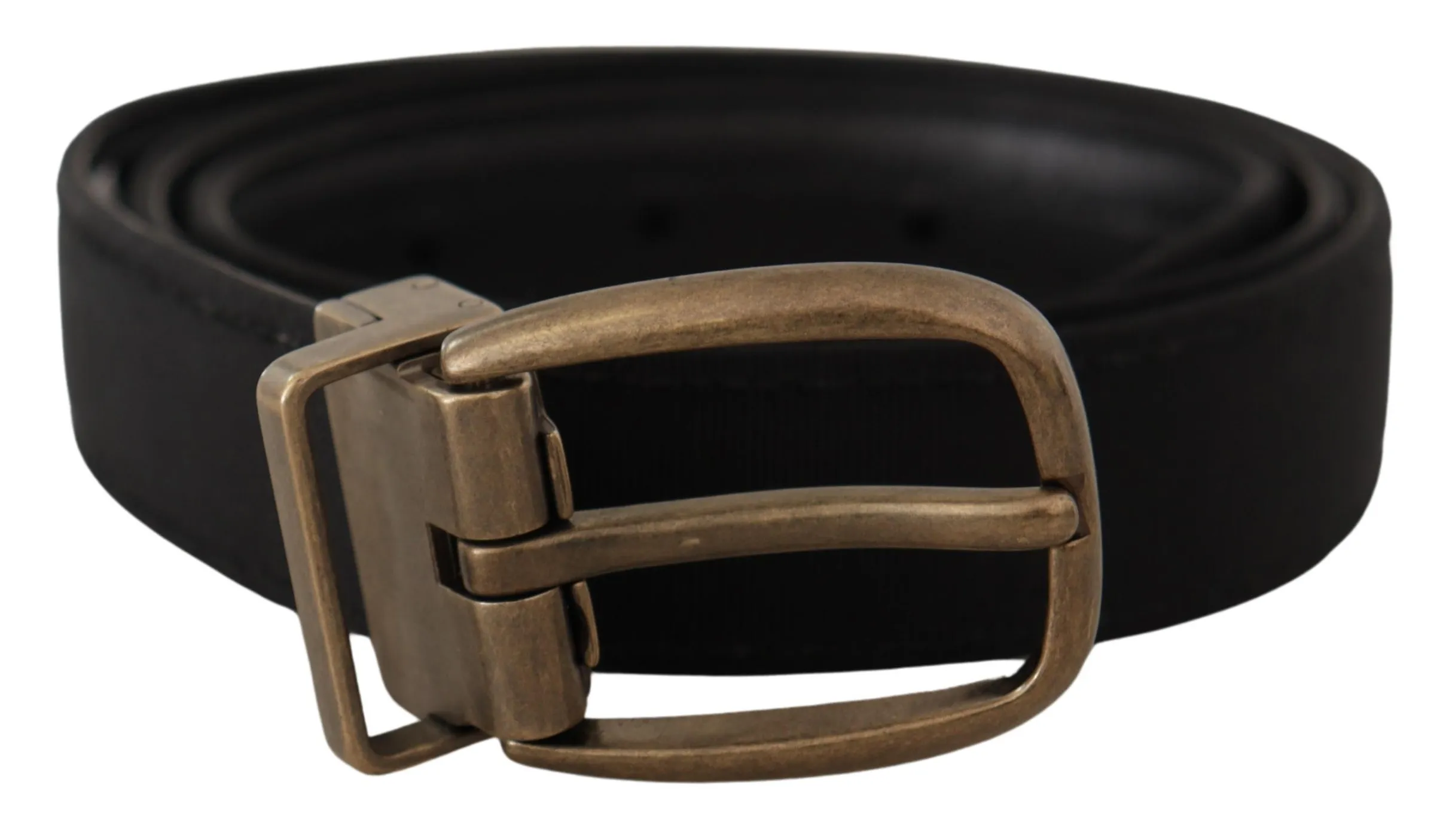 Dolce & Gabbana Men's Elegant Grosgrain Leather Belt - Black