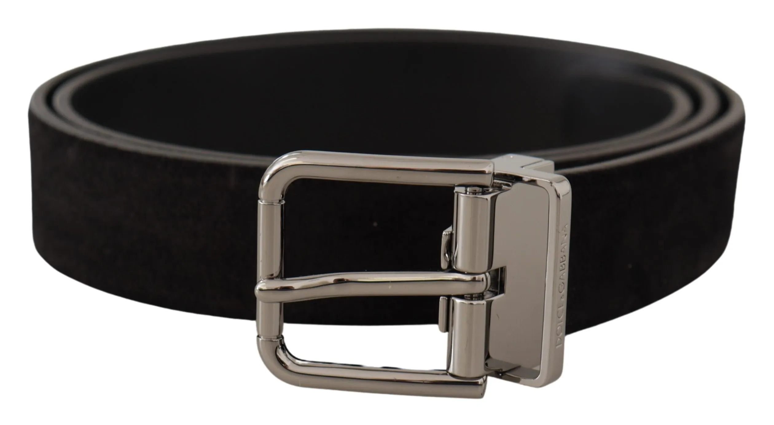 Dolce & Gabbana Men's Elegant Black Leather Grosgrain Belt