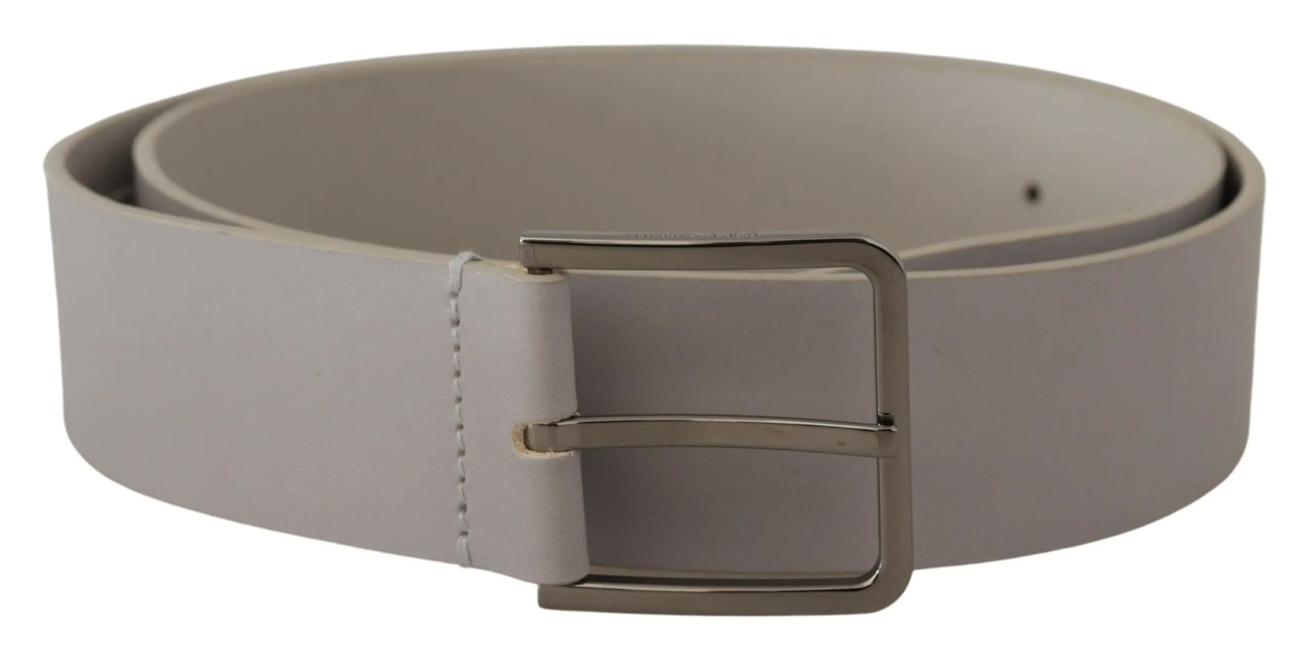 Dolce & Gabbana Men's Elegant White Vitello Leather Belt