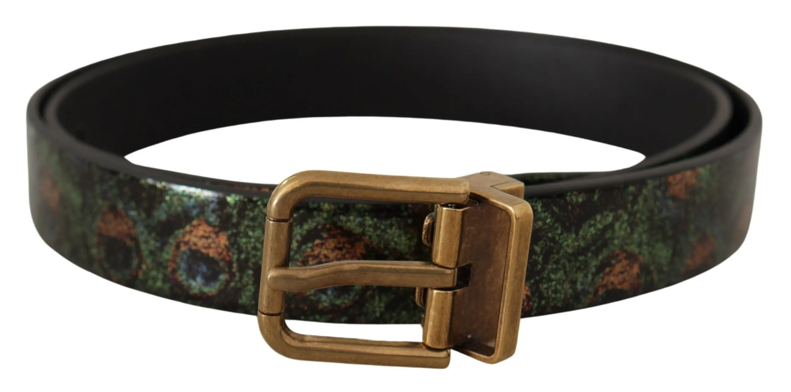 Dolce & Gabbana Men's Elegant Black Grosgrain Leather Belt