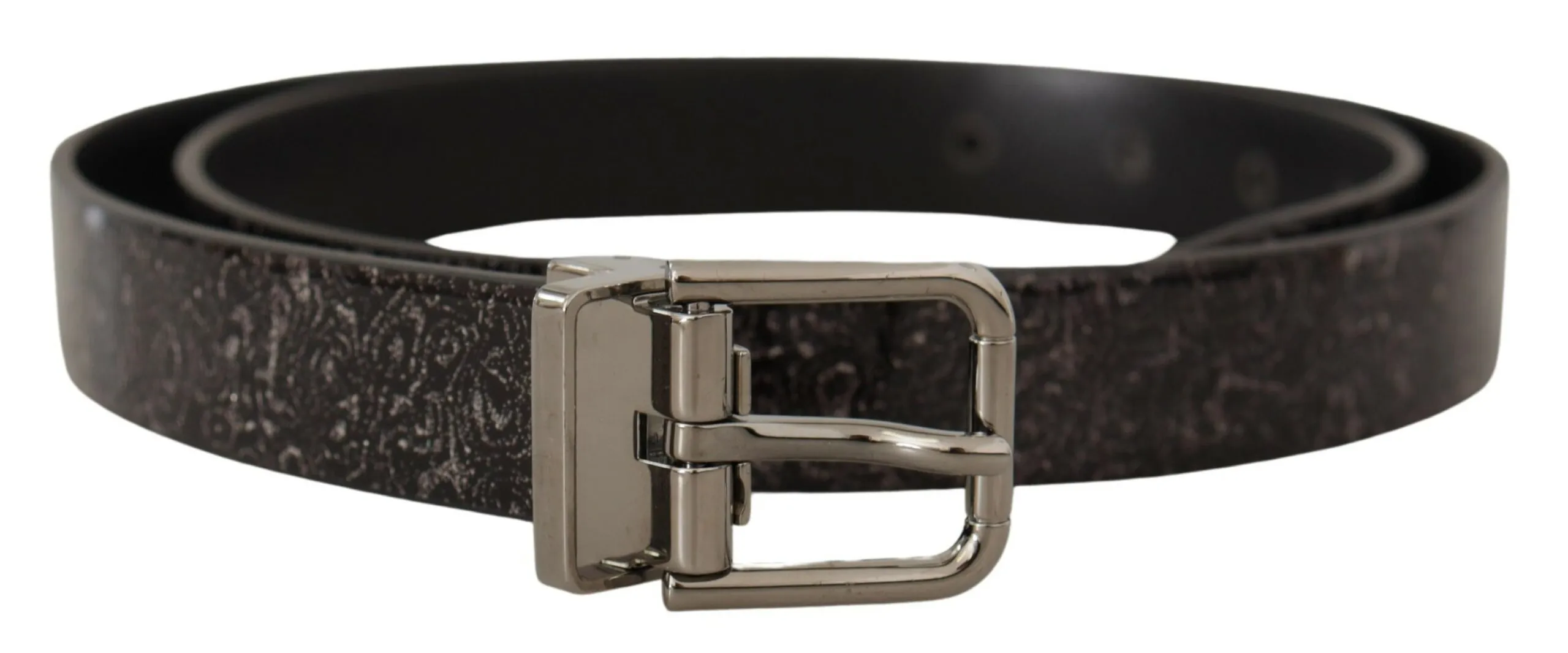 Dolce & Gabbana Men's Sleek Grosgrain Leather Belt with Metal Buckle
