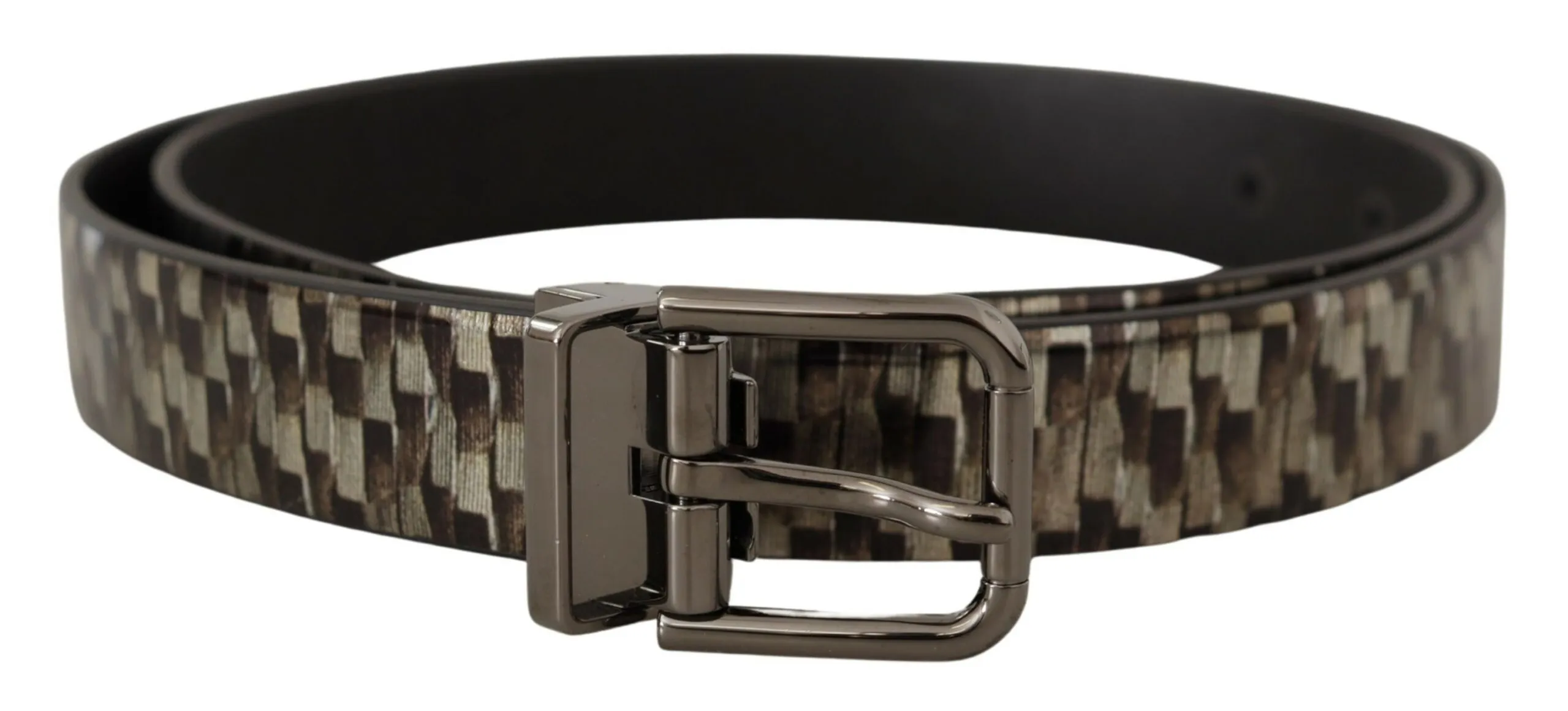 Dolce & Gabbana Men's Elegant Leather Silver Buckle Belt