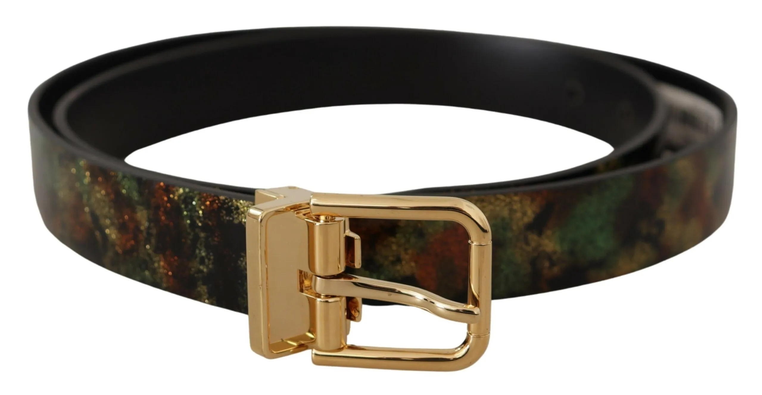 Dolce & Gabbana Men's Elegant Leather Belt with Bronze Buckle