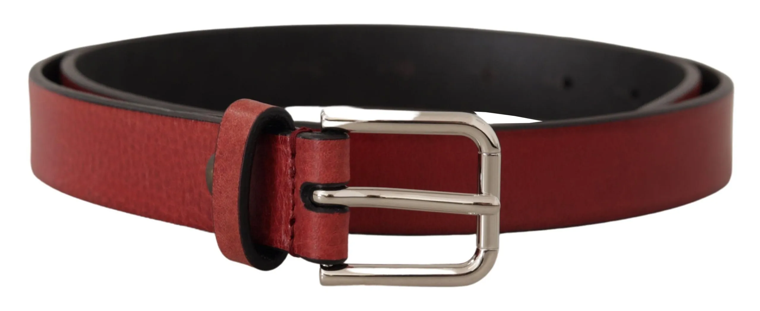 Dolce & Gabbana Men's Elegant Maroon Italian Leather Belt