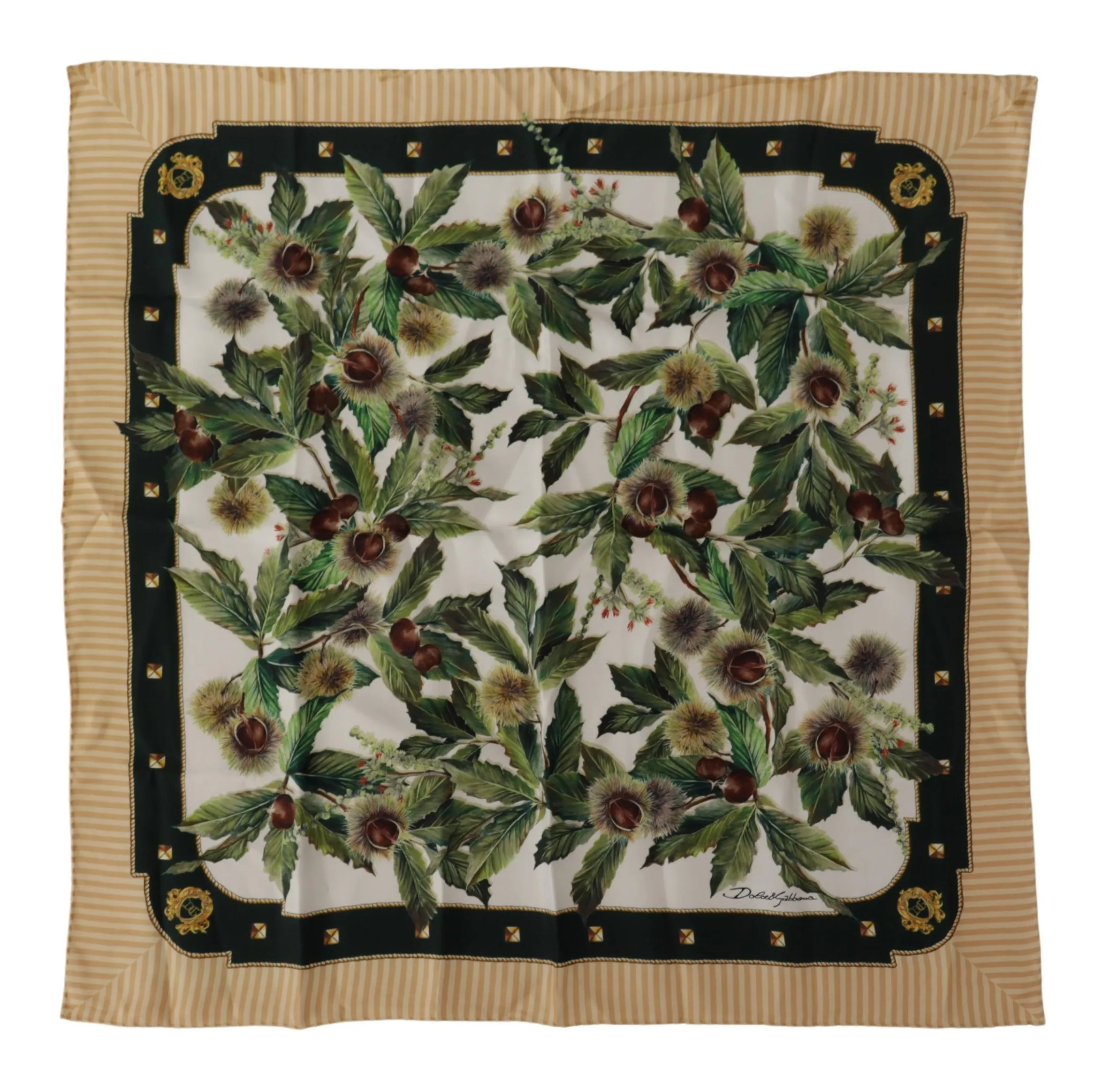 Dolce & Gabbana Women's Elegant Floral Silk Square Scarf