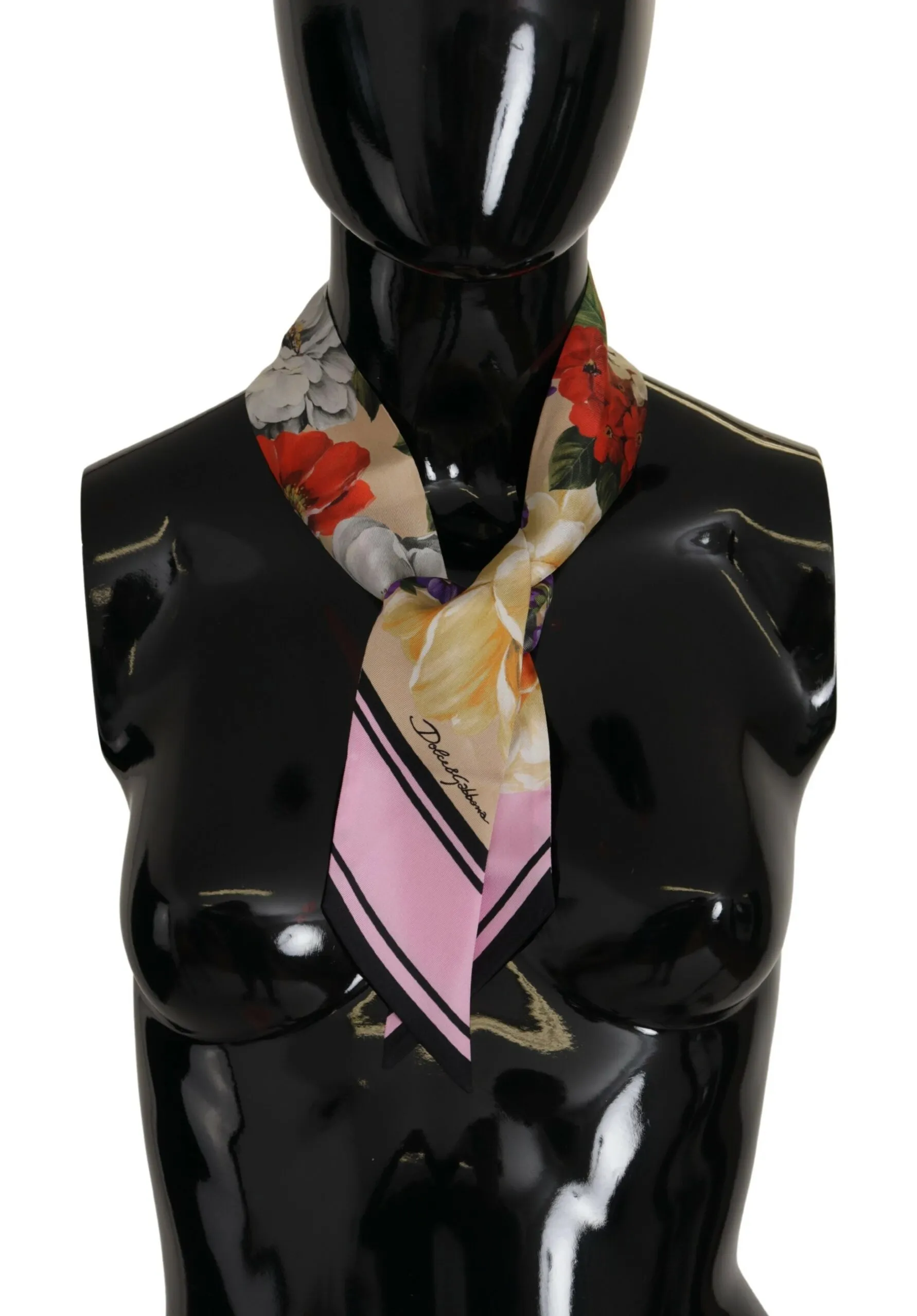 Dolce & Gabbana Women's Elegant Floral Silk Bandeau Scarf