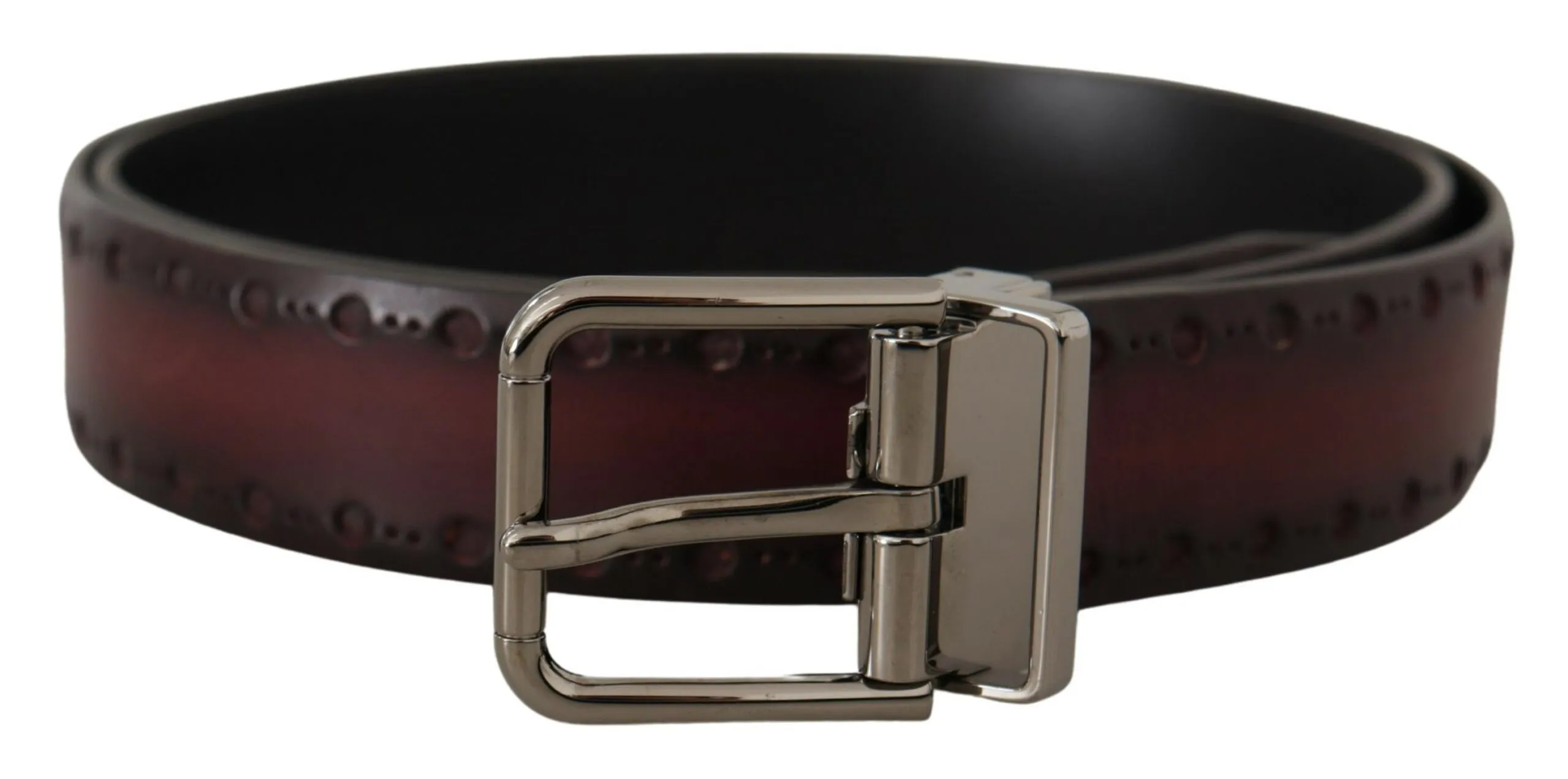 Dolce & Gabbana Men's Elegant Dark Brown Leather Belt
