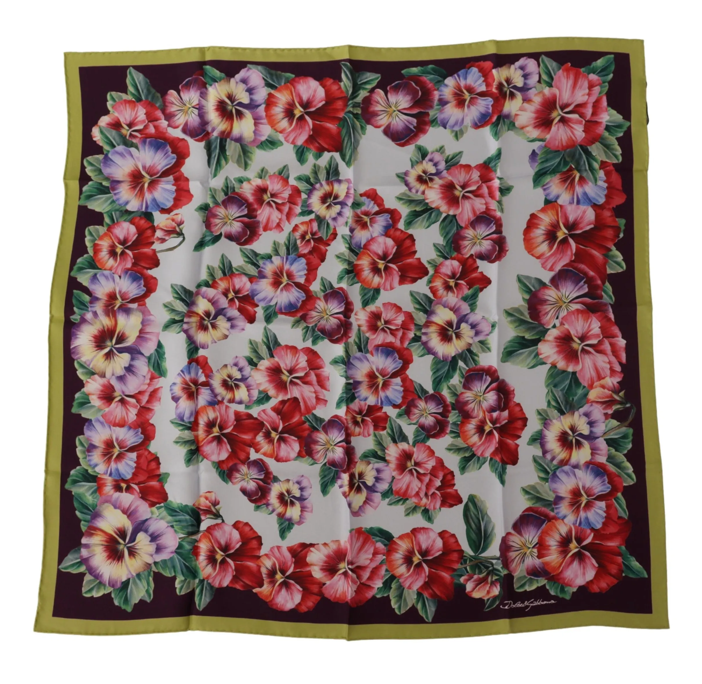 Dolce & Gabbana Women's Elegant Floral Silk Square Scarf