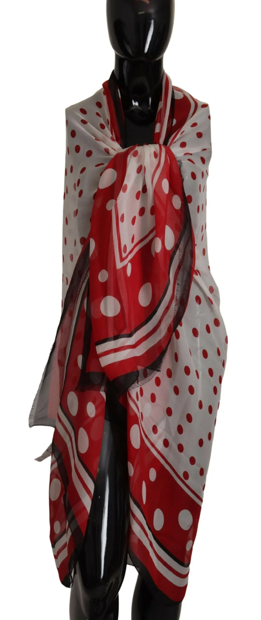 Dolce & Gabbana Women's Elegant Polka Dot Silk Shawl Wrap