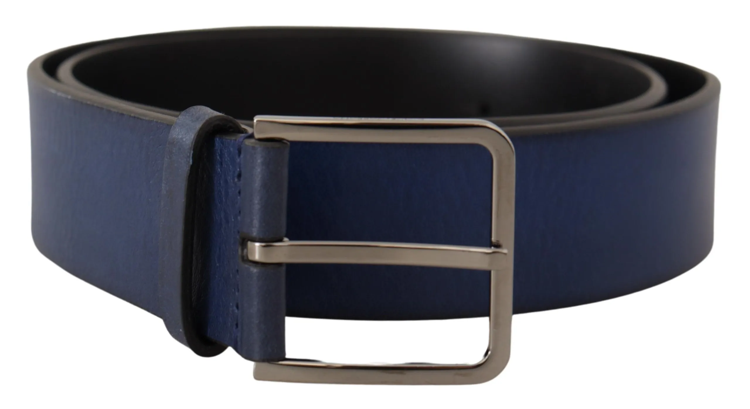 Dolce & Gabbana Men's Elegant Italian Leather Belt in Blue