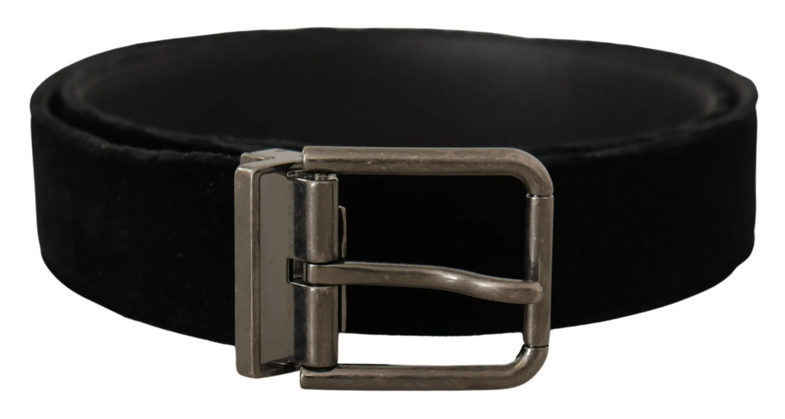 Dolce & Gabbana Men's Elegant Black Leather Belt with Square Buckle