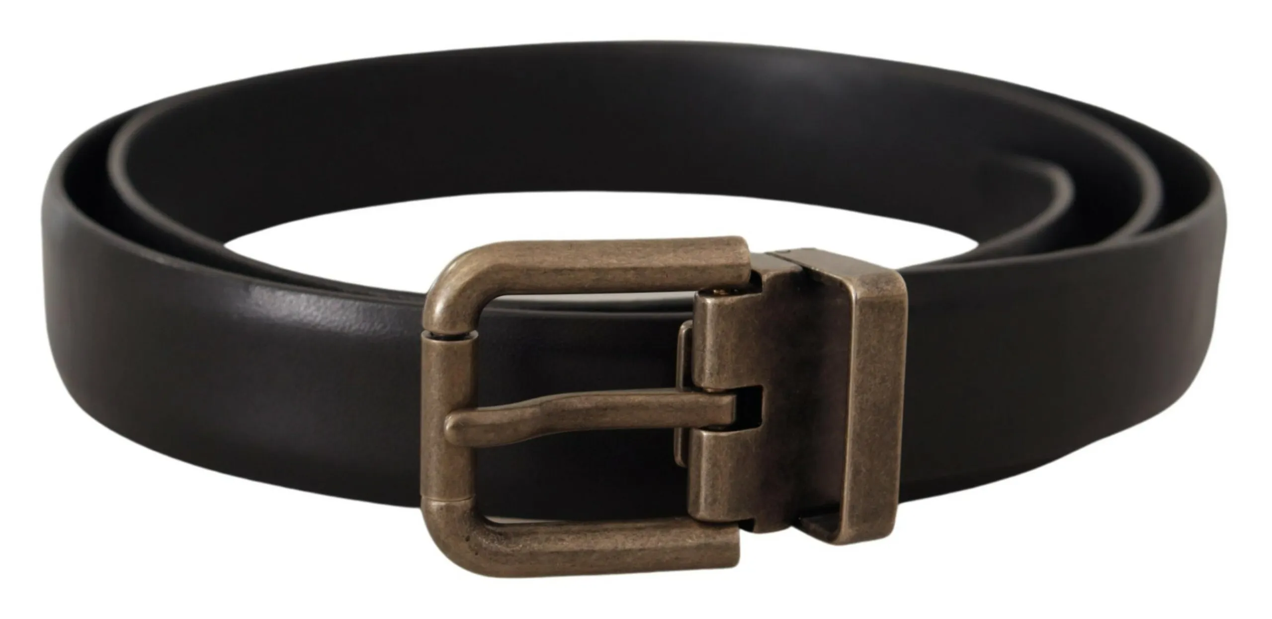 Dolce & Gabbana Men's Elegant Black Calf Leather Belt