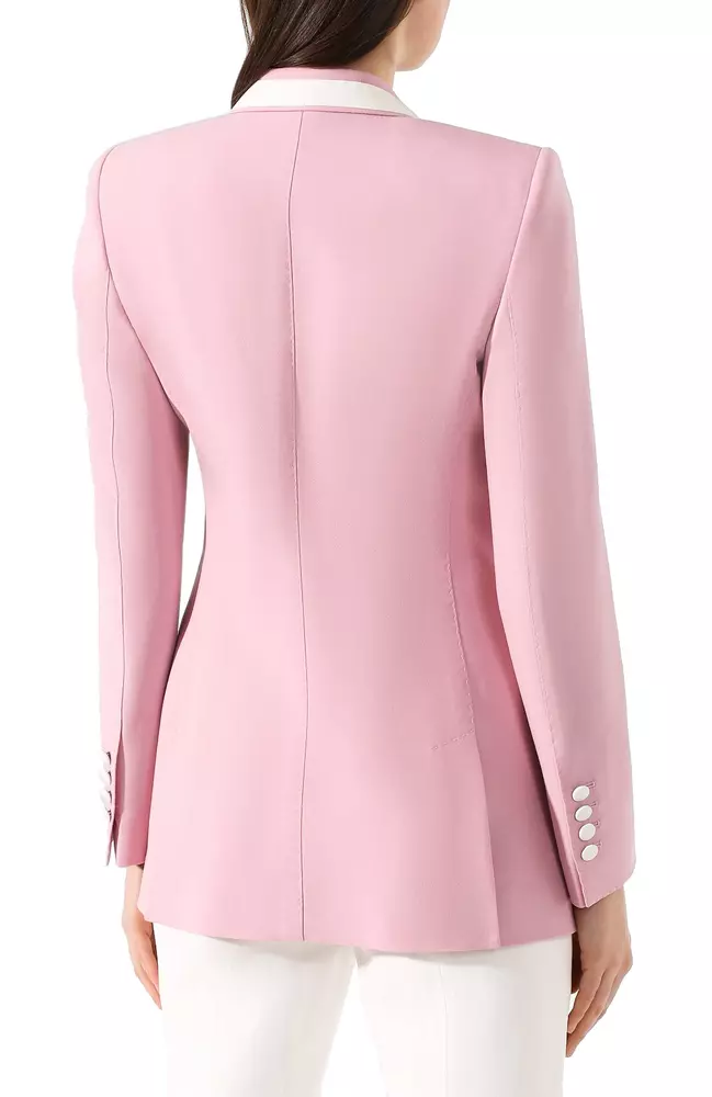 Dolce & Gabbana Women's Elegant Wool Blend Silk-Trim Jacket