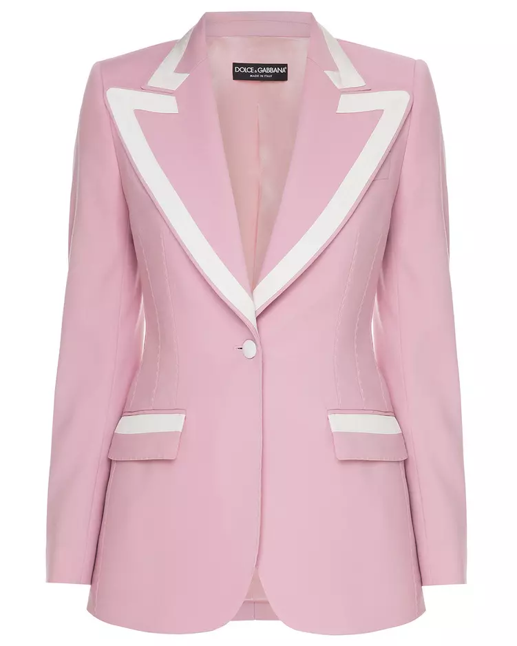 Dolce & Gabbana Women's Elegant Wool Blend Silk-Trim Jacket