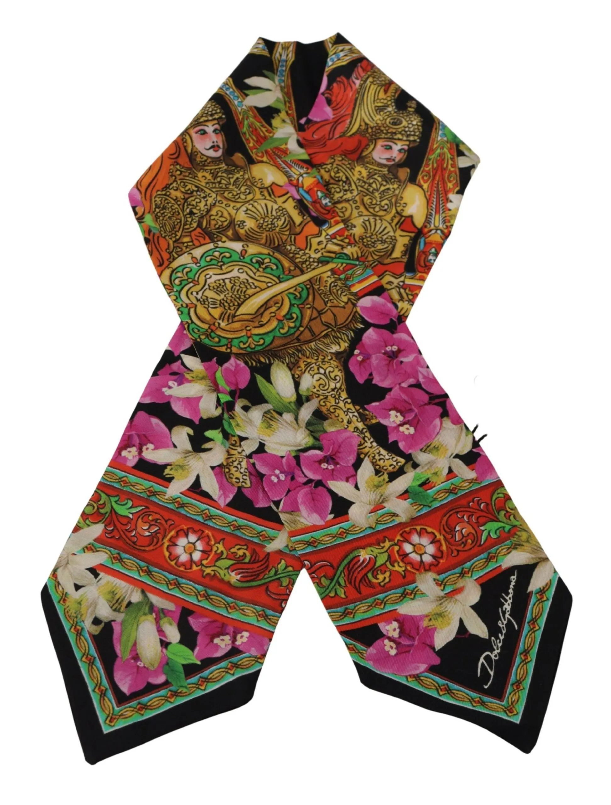 Dolce & Gabbana Women's Elegant Multicolor Silk Bandeau Scarf