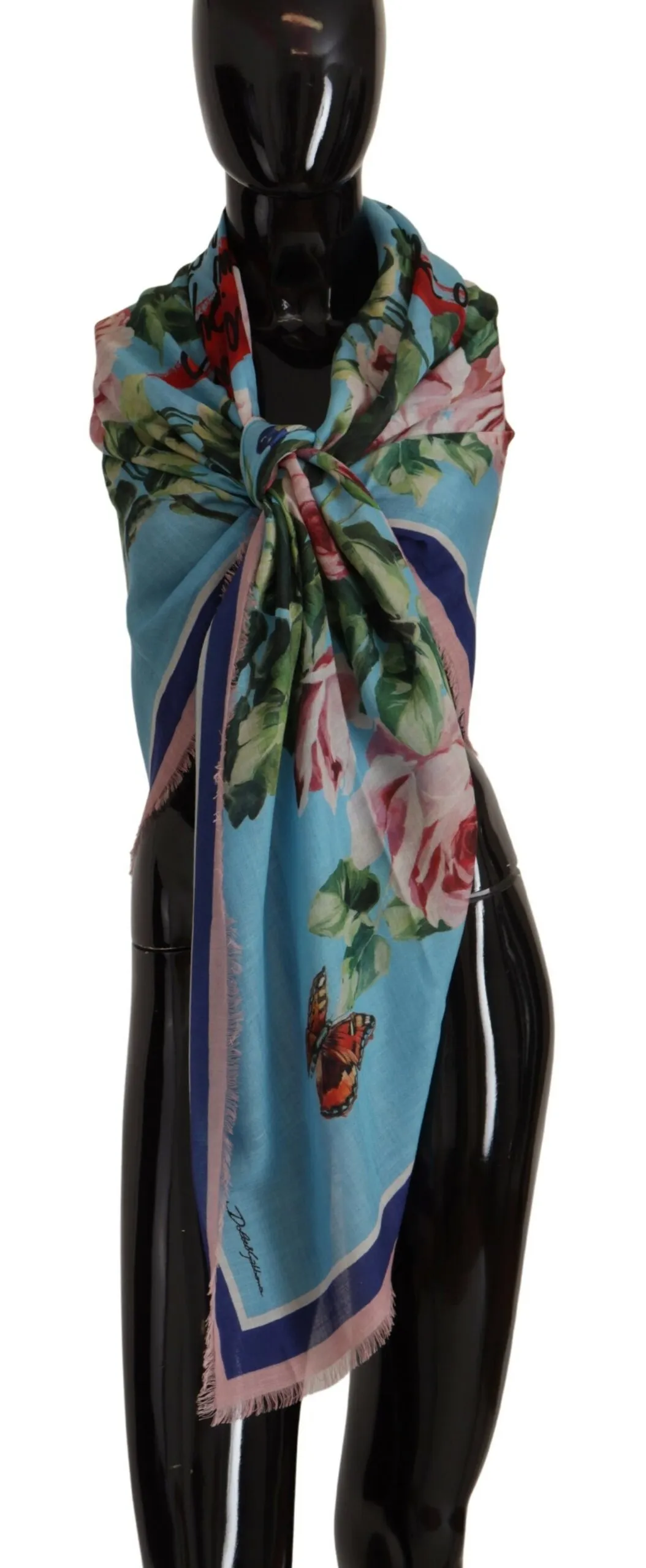 Dolce & Gabbana Women's Tropical Rose Print Cashmere-Silk Shawl