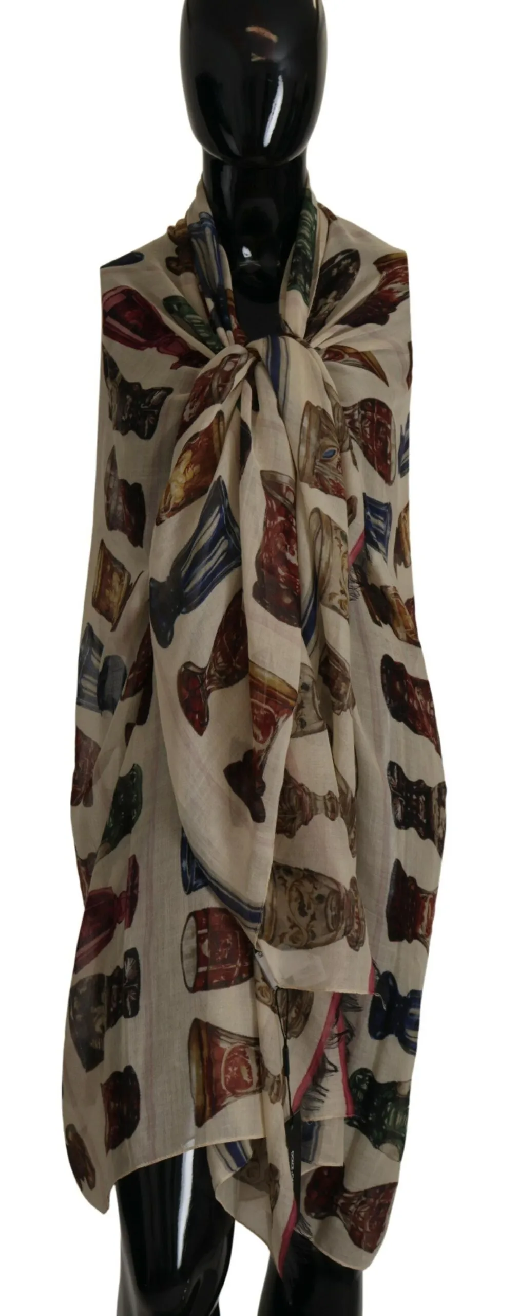 Dolce & Gabbana Women's Multicolor Modal-Silk Blend Shawl Wrap Scarf