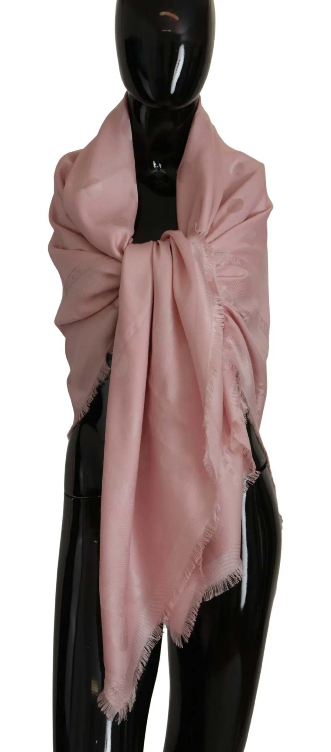 Dolce & Gabbana Women's Elegant Pink Silk Blend Logo Scarf