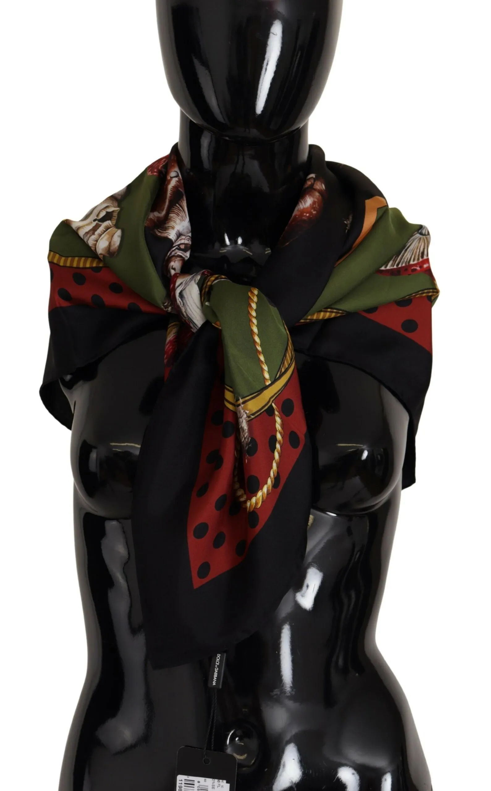 Dolce & Gabbana Women's Elegant Mushroom Print Silk Scarf