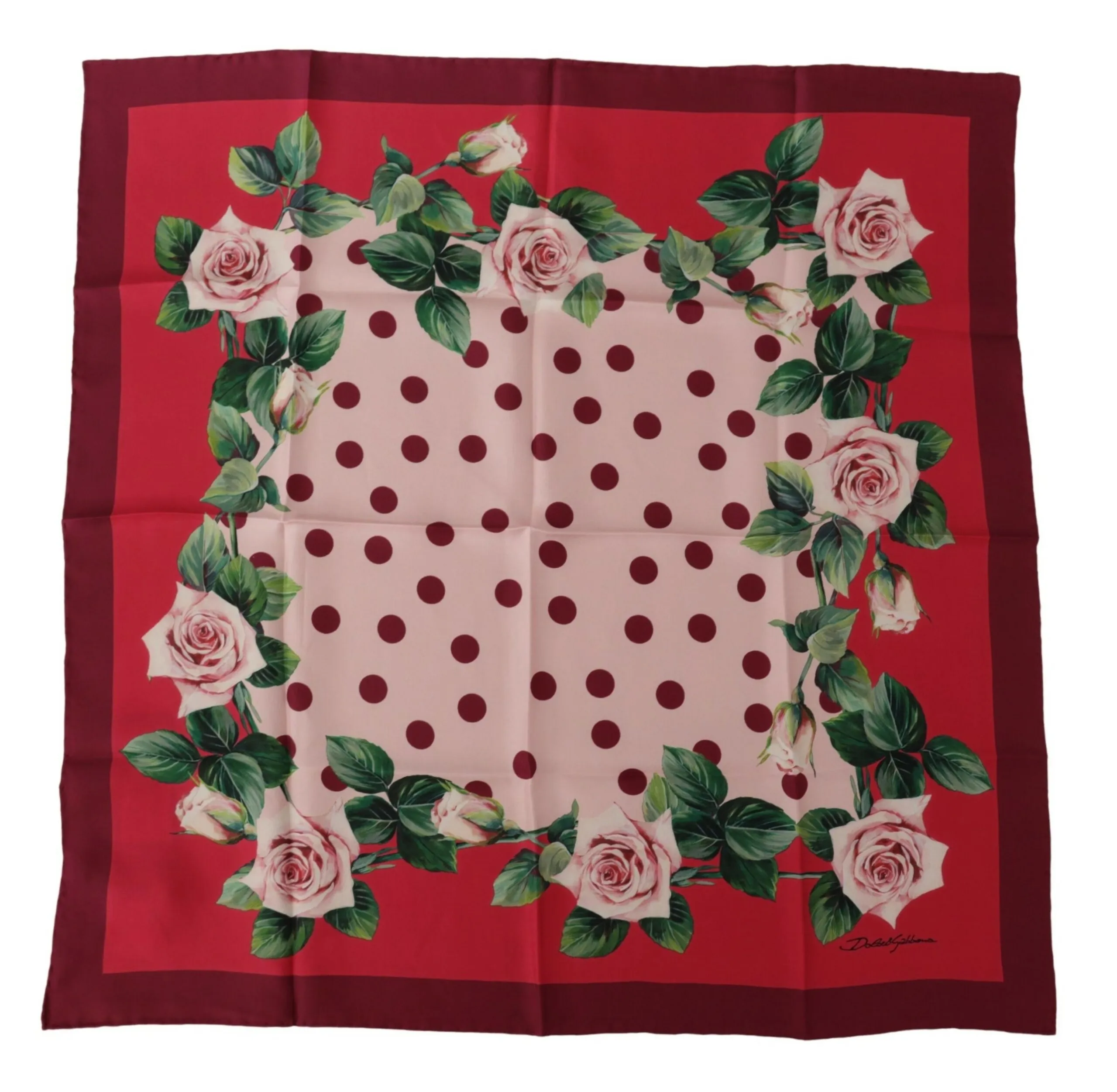 Dolce & Gabbana Women's Elegant Silk Roses Square Scarf