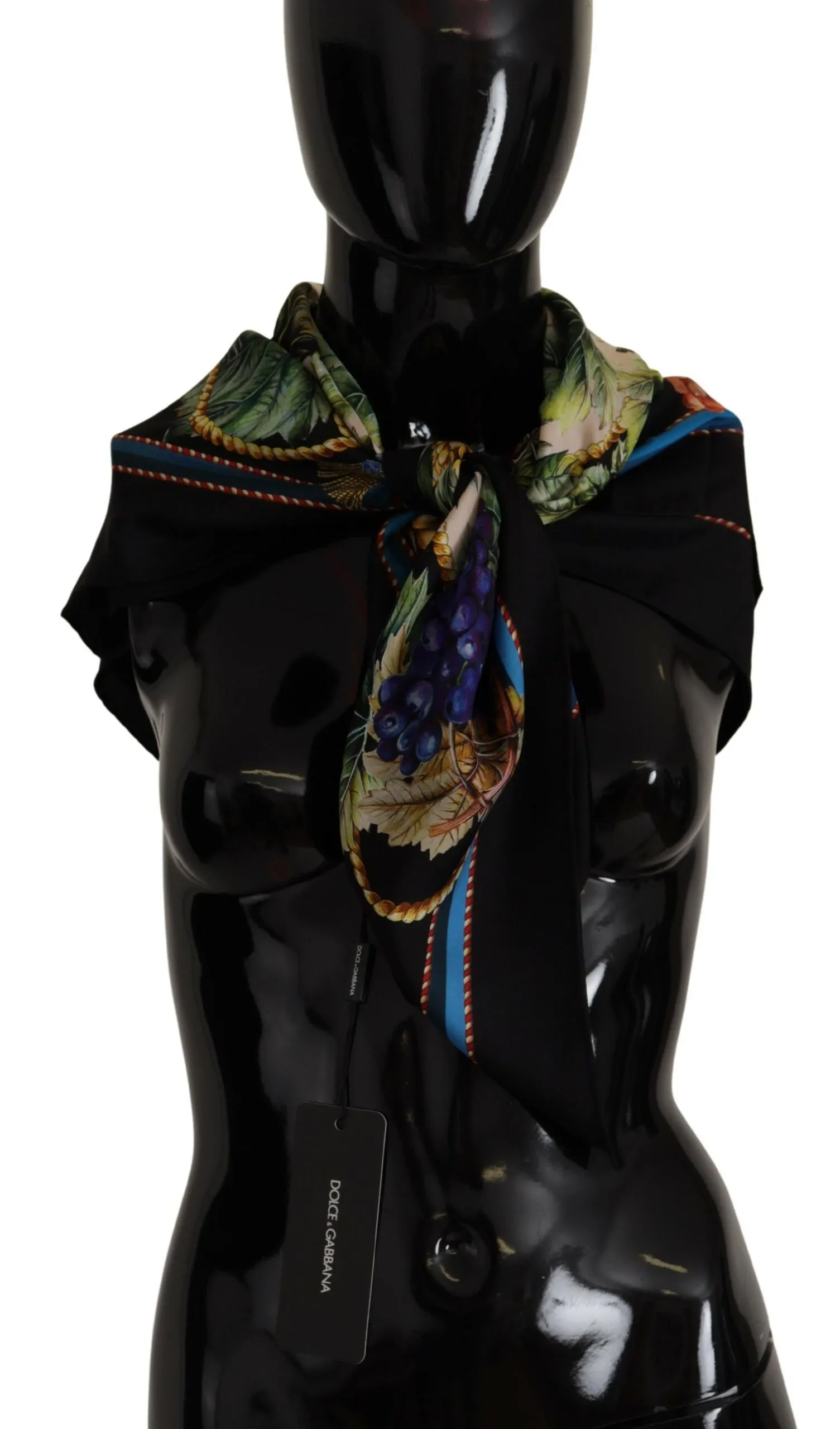 Dolce & Gabbana Women's Elegant Silk Square Scarf with Fruit Motif