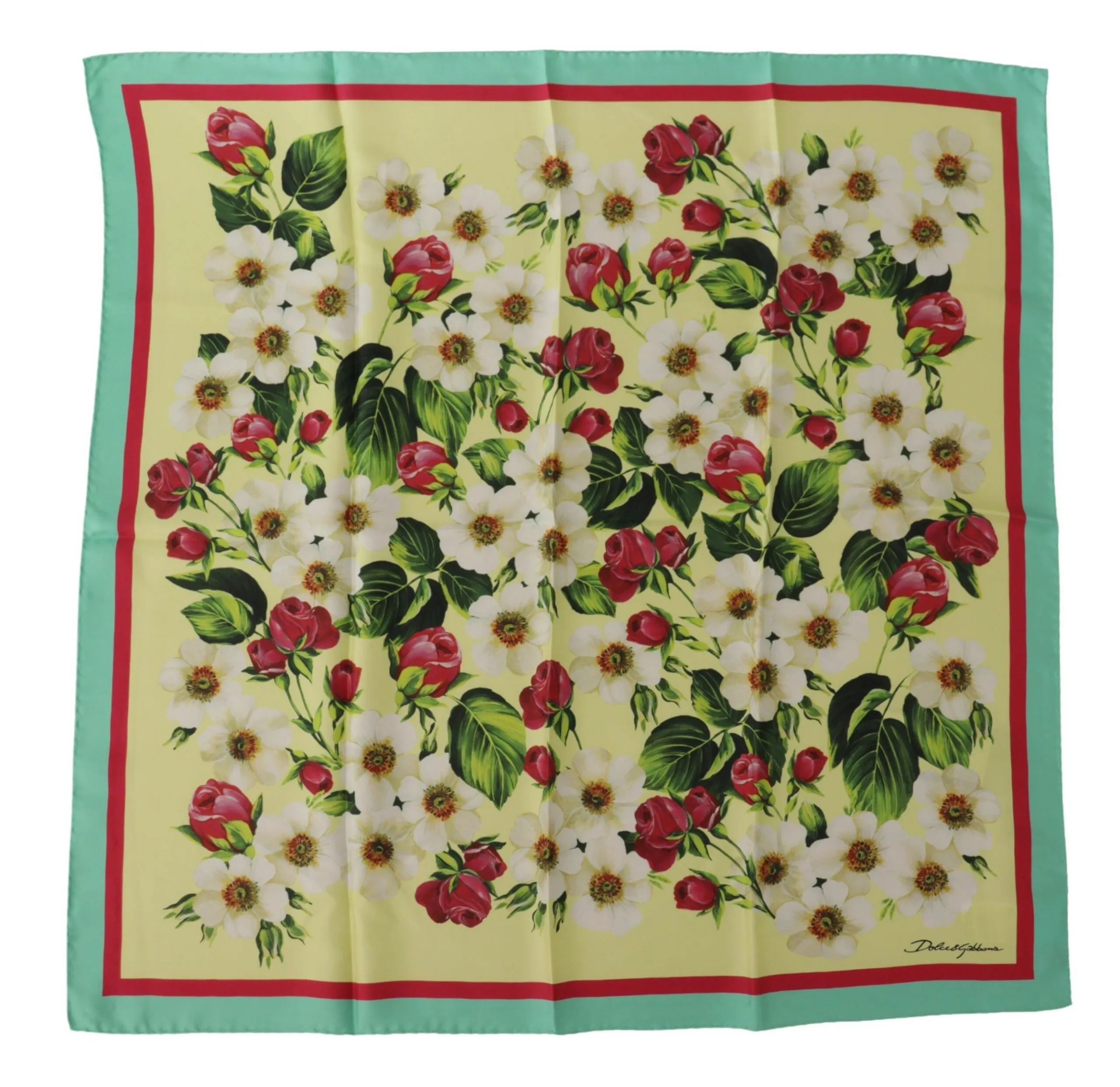 Dolce & Gabbana Women's Elegant Floral Silk Square Scarf