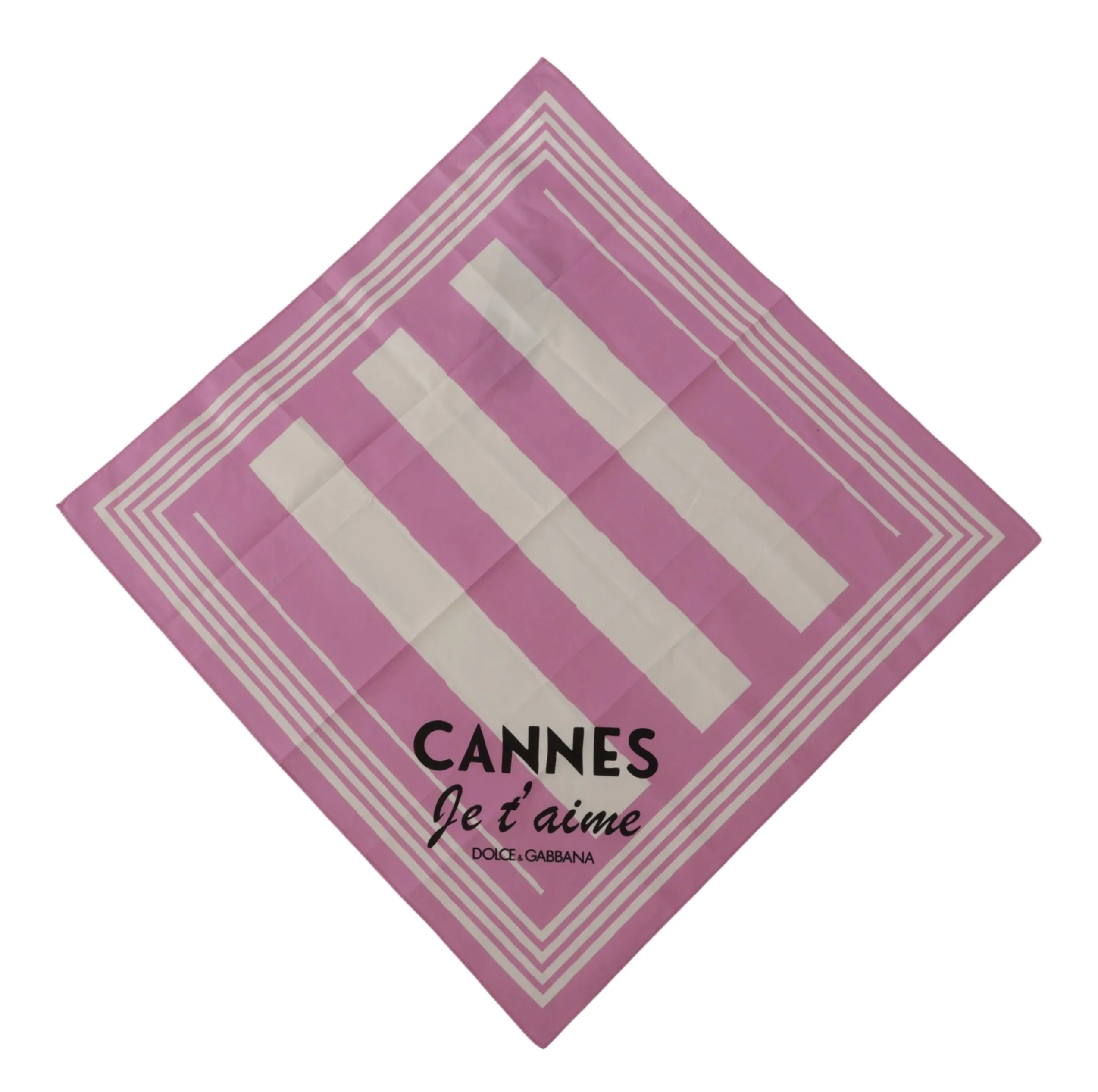 Dolce & Gabbana Women's Chic Pink Striped Cotton Square Scarf