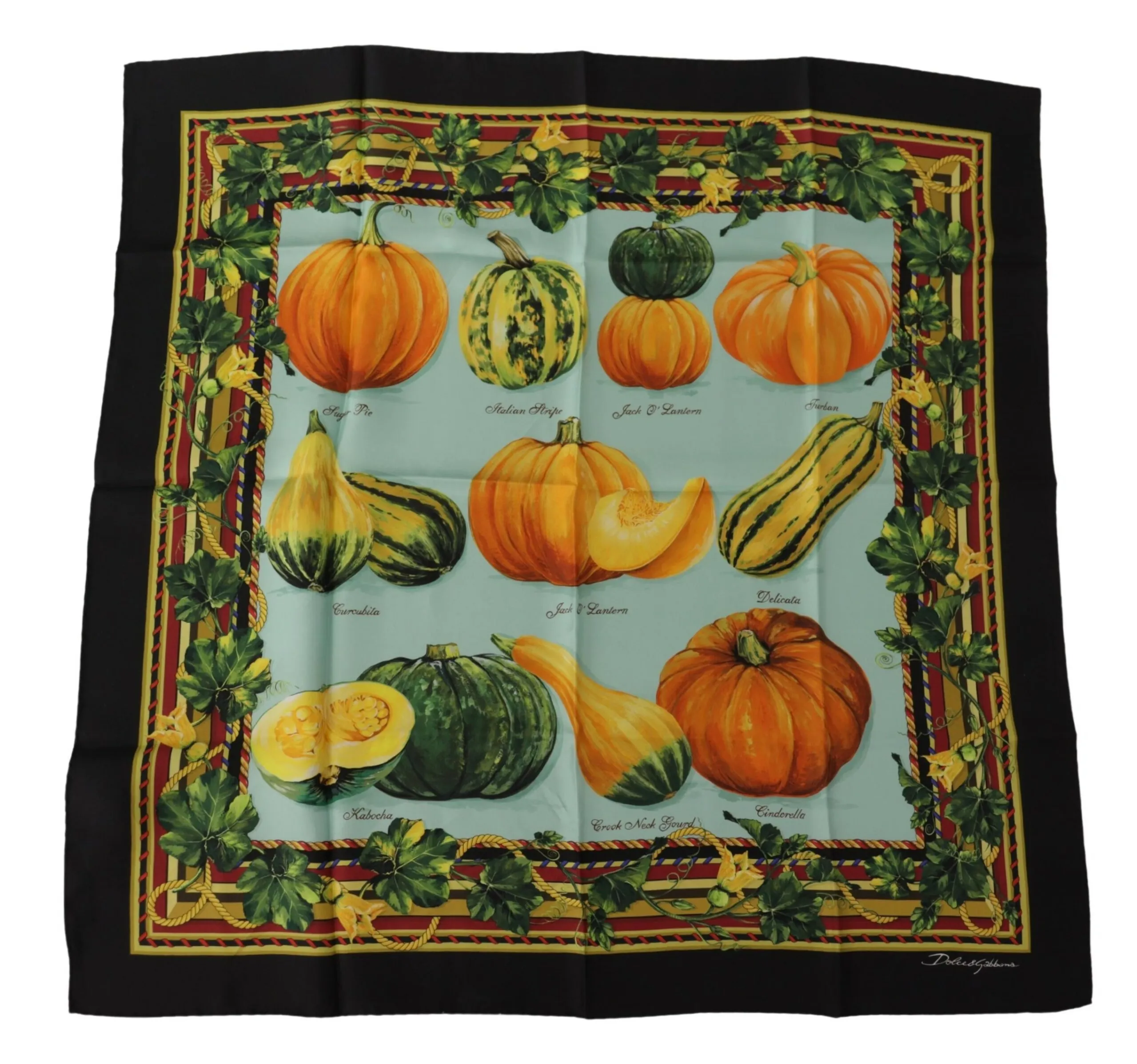 Dolce & Gabbana Women's Elegant Silk Square Scarf with Vegetable Print