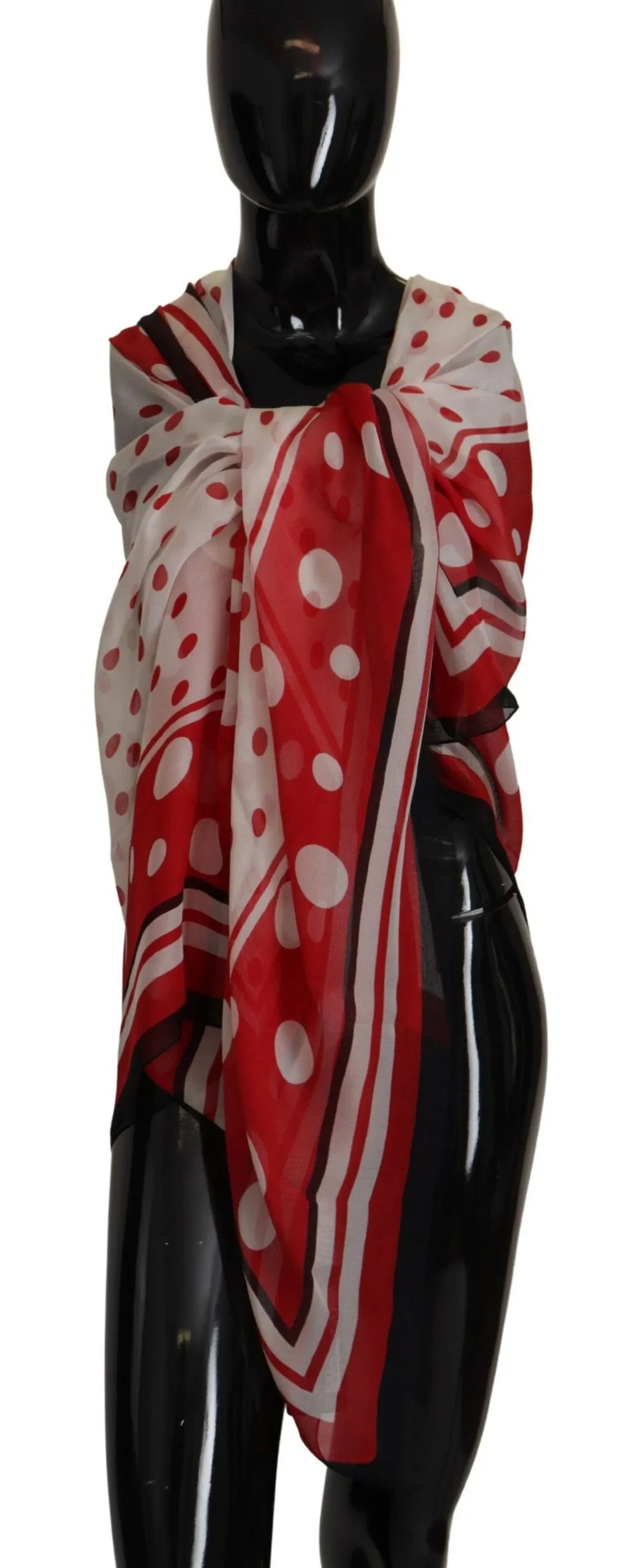 Dolce & Gabbana Women's Polka Dots Elegance Silk Shawl Wrap Scarf
