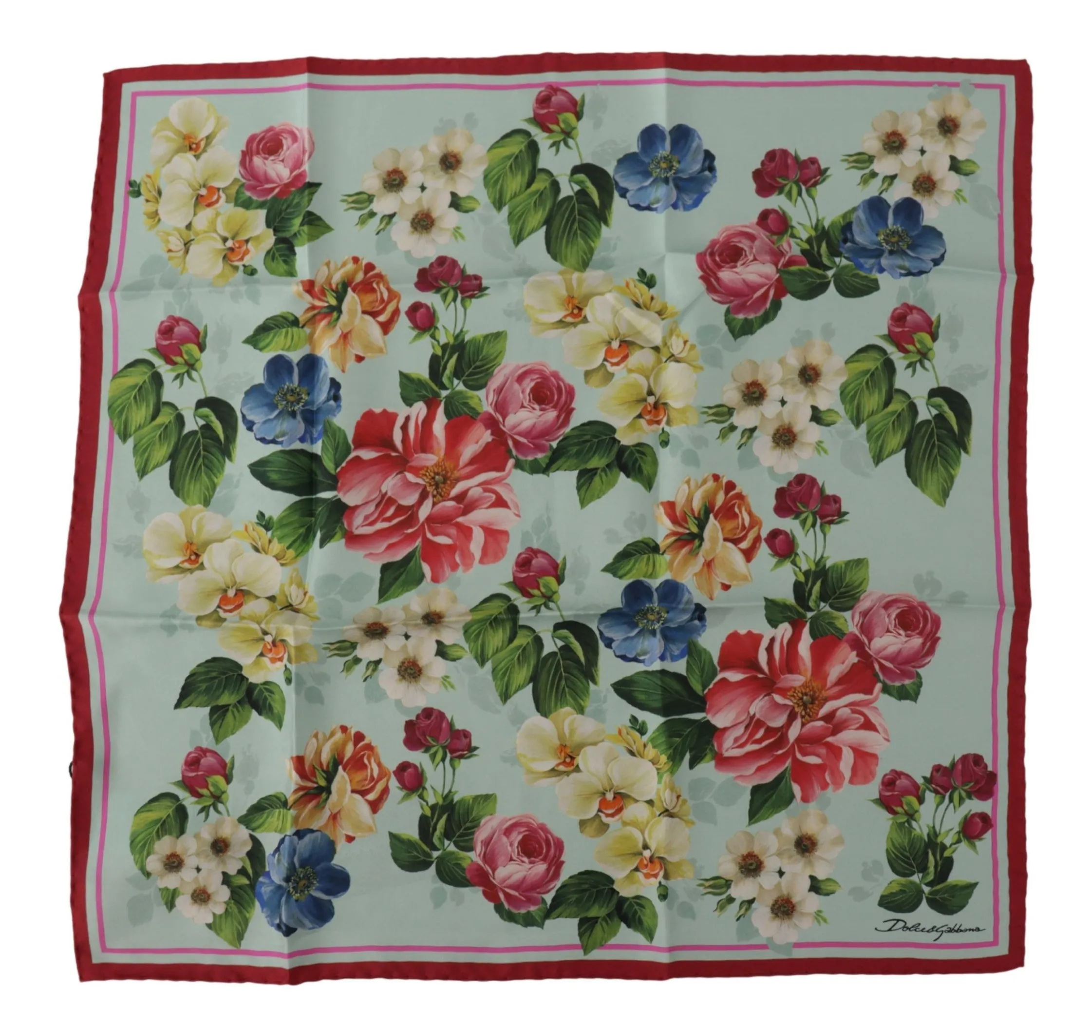 Dolce & Gabbana Women's Elegant Floral Silk Square Scarf