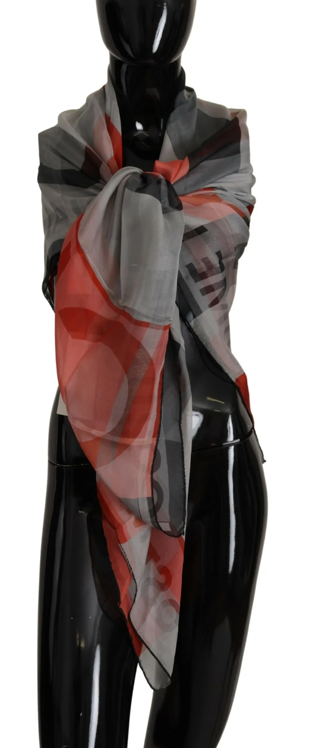Costume National Women's Elegant Silk Checkered Scarf