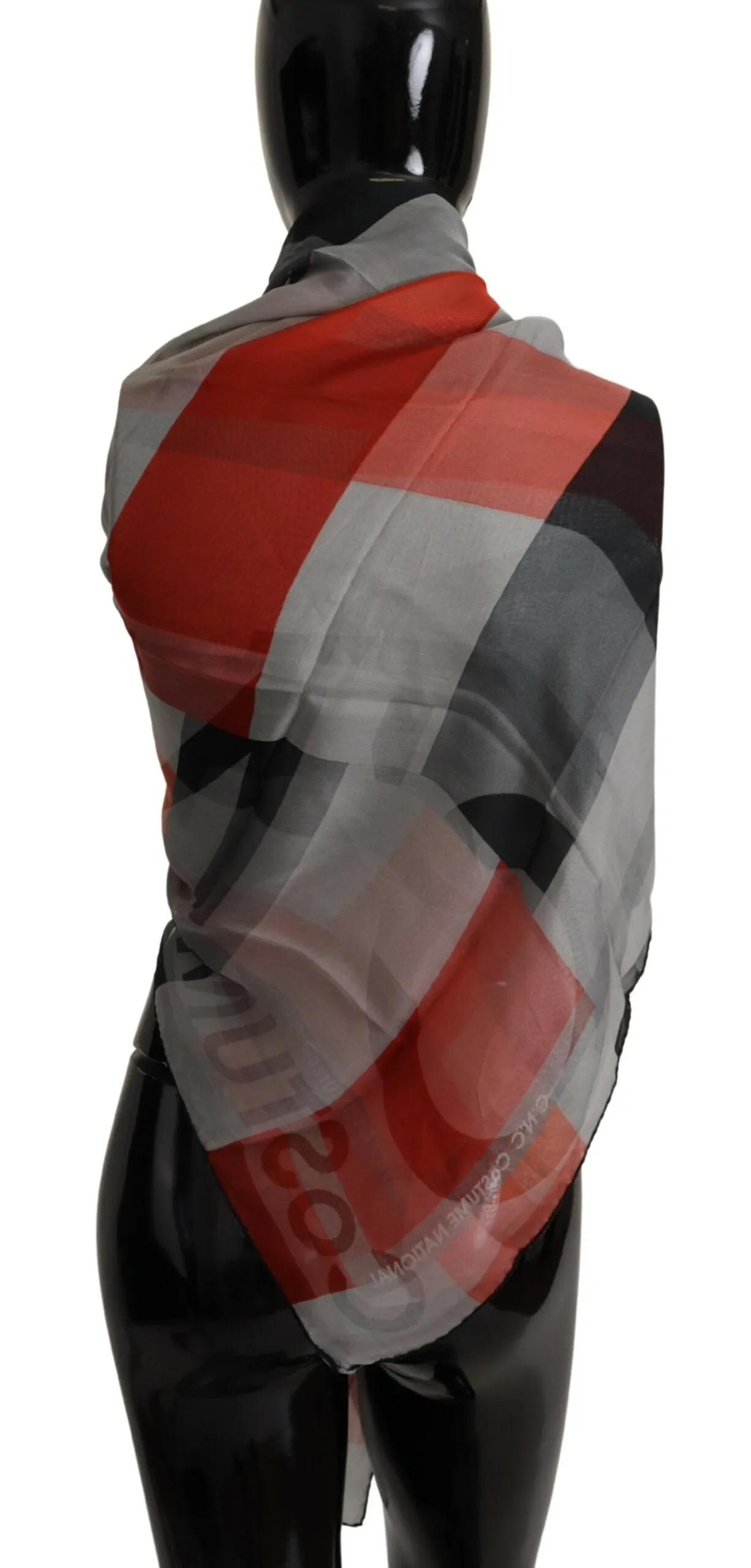 Costume National Women's Elegant Silk Checkered Scarf