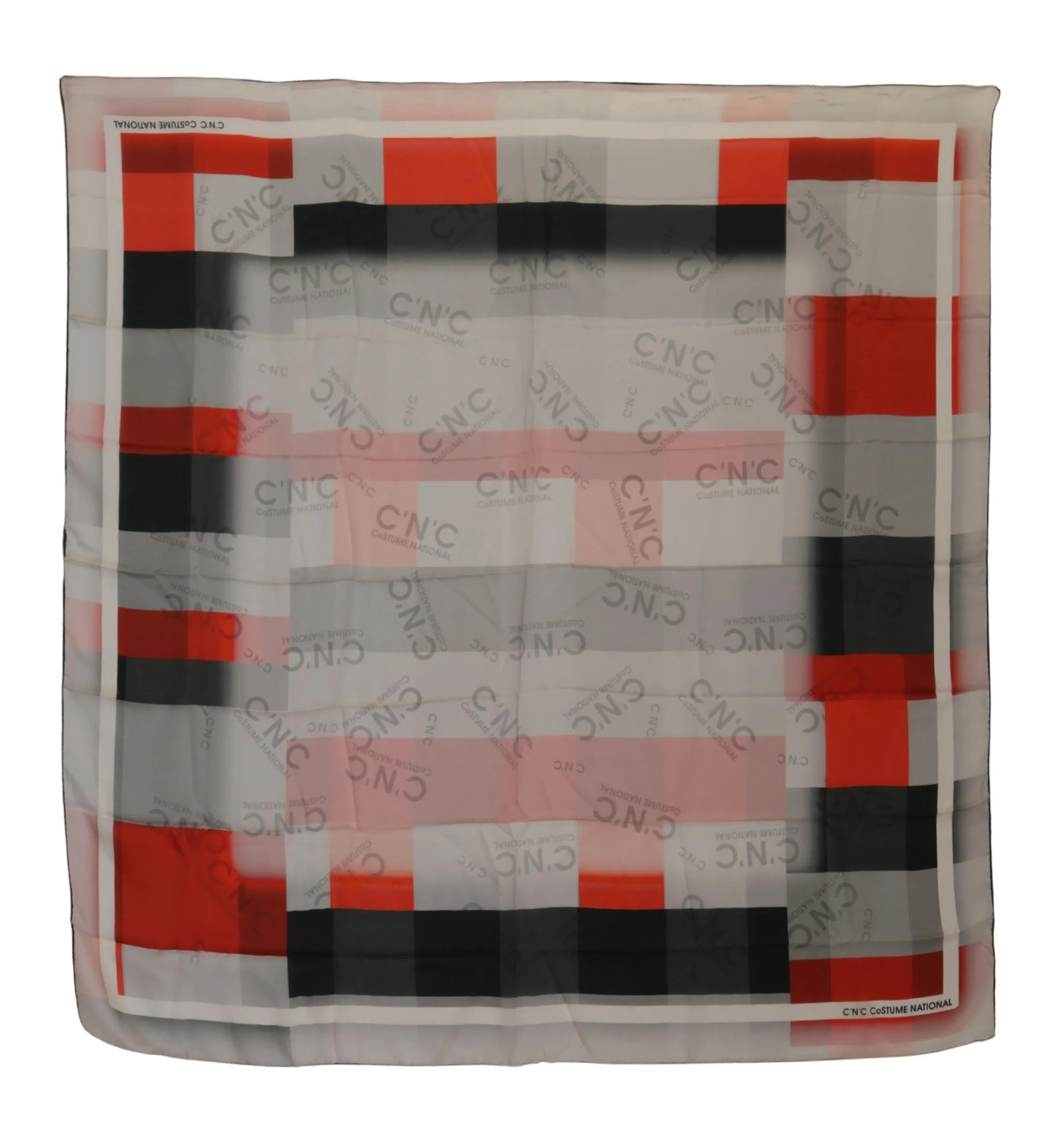 Costume National Women's Elegant Checkered Silk Scarf