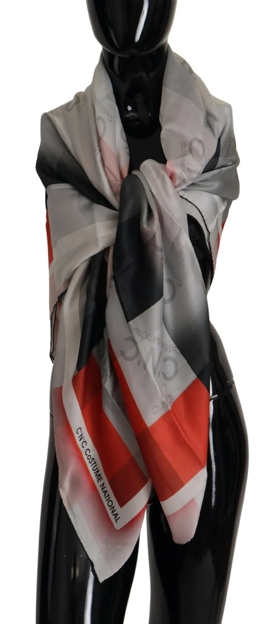 Costume National Women's Elegant Checkered Silk Scarf