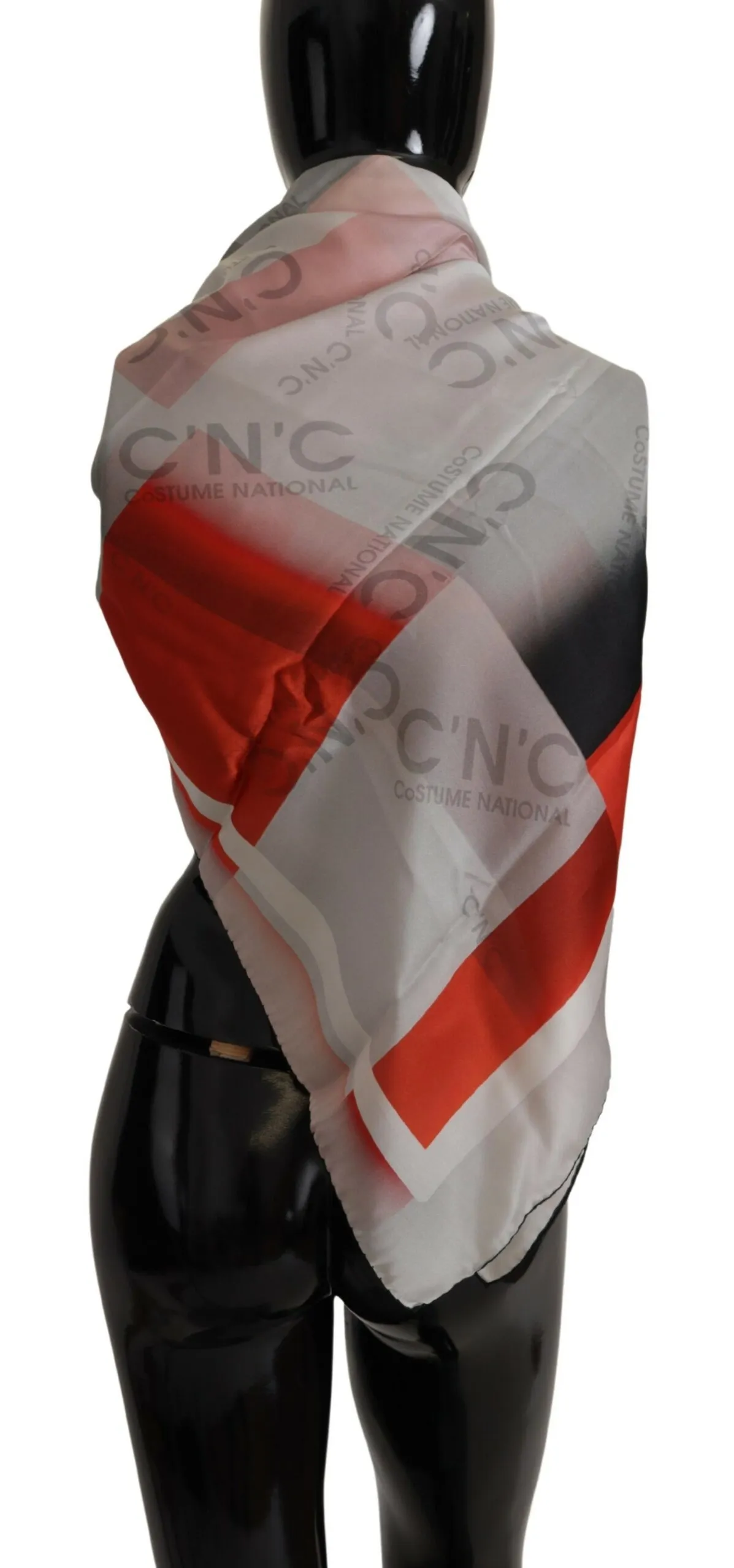 Costume National Women's Elegant Checkered Silk Scarf