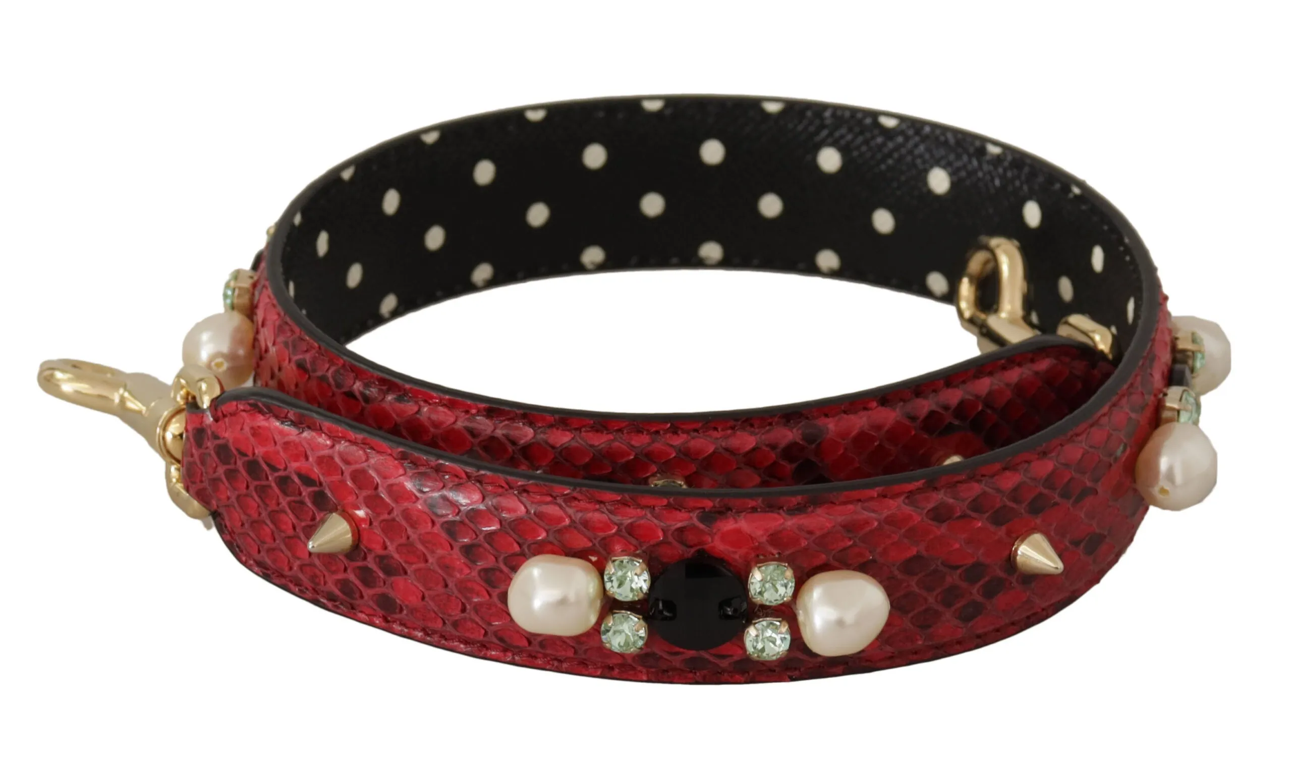 Dolce & Gabbana Women's Elegant Red Python Leather Shoulder Strap