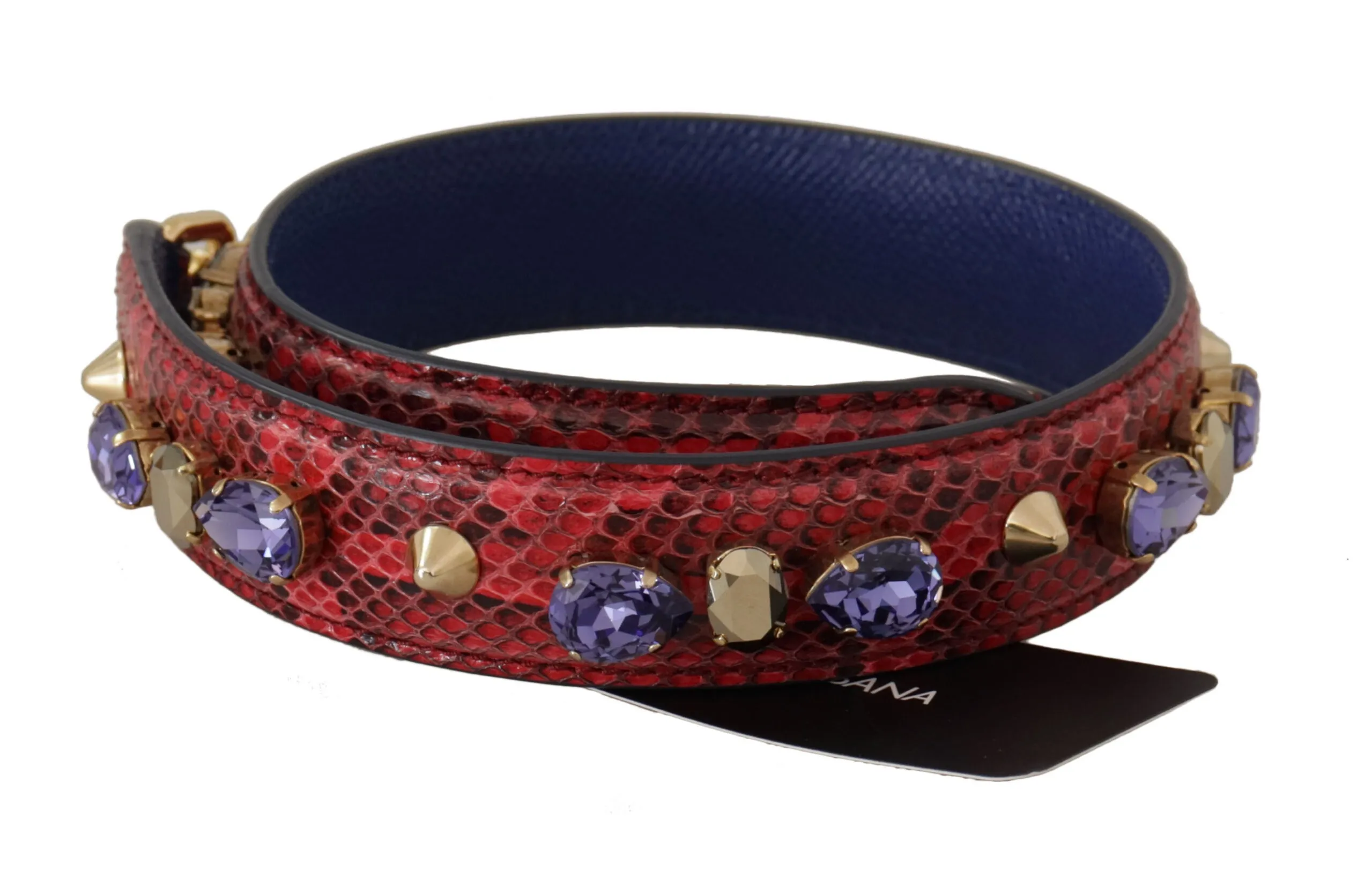 Dolce & Gabbana Women's Elegant Red Python Leather Handbag Strap