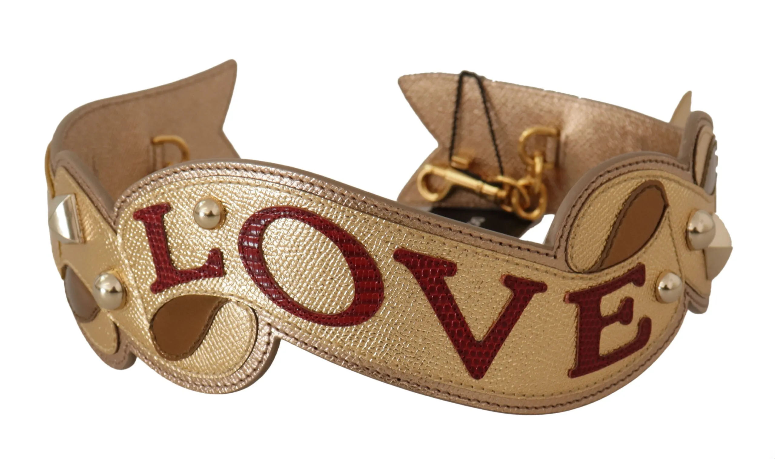 Dolce & Gabbana Women's Elegant Gold Leather Shoulder Strap